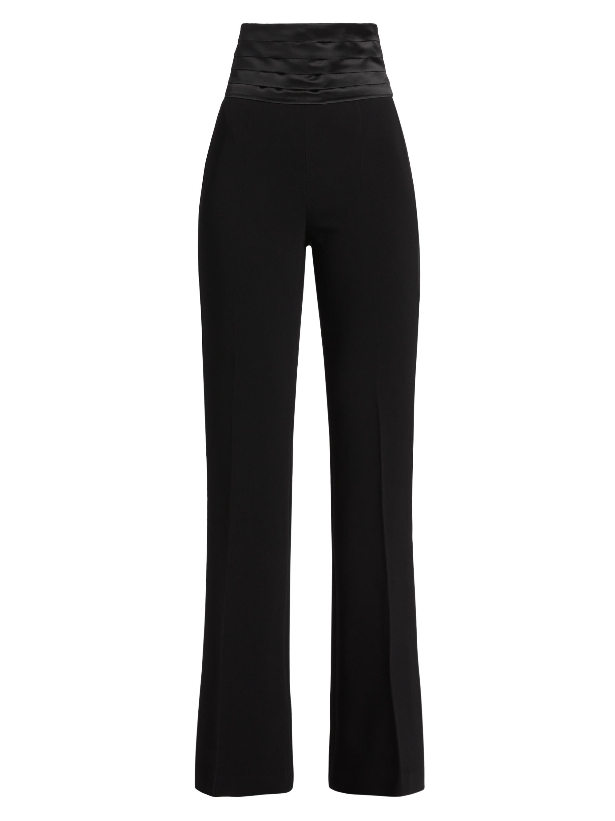 Sergio Hudson Women's Cumberbund Tuxedo Pants - Ebony