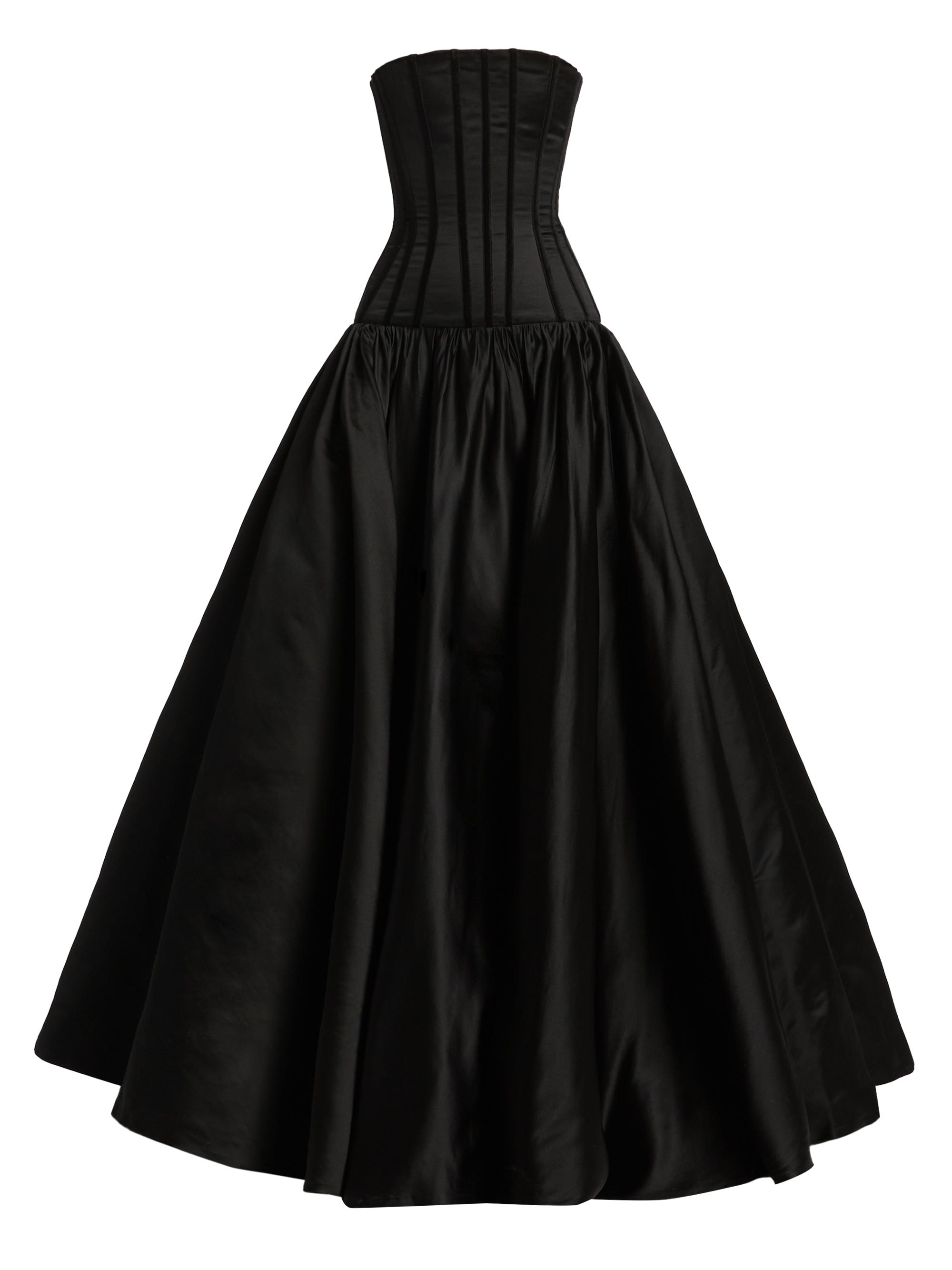 Sergio Hudson Women's Strapless Silk Bustier Ballgown - Ebony