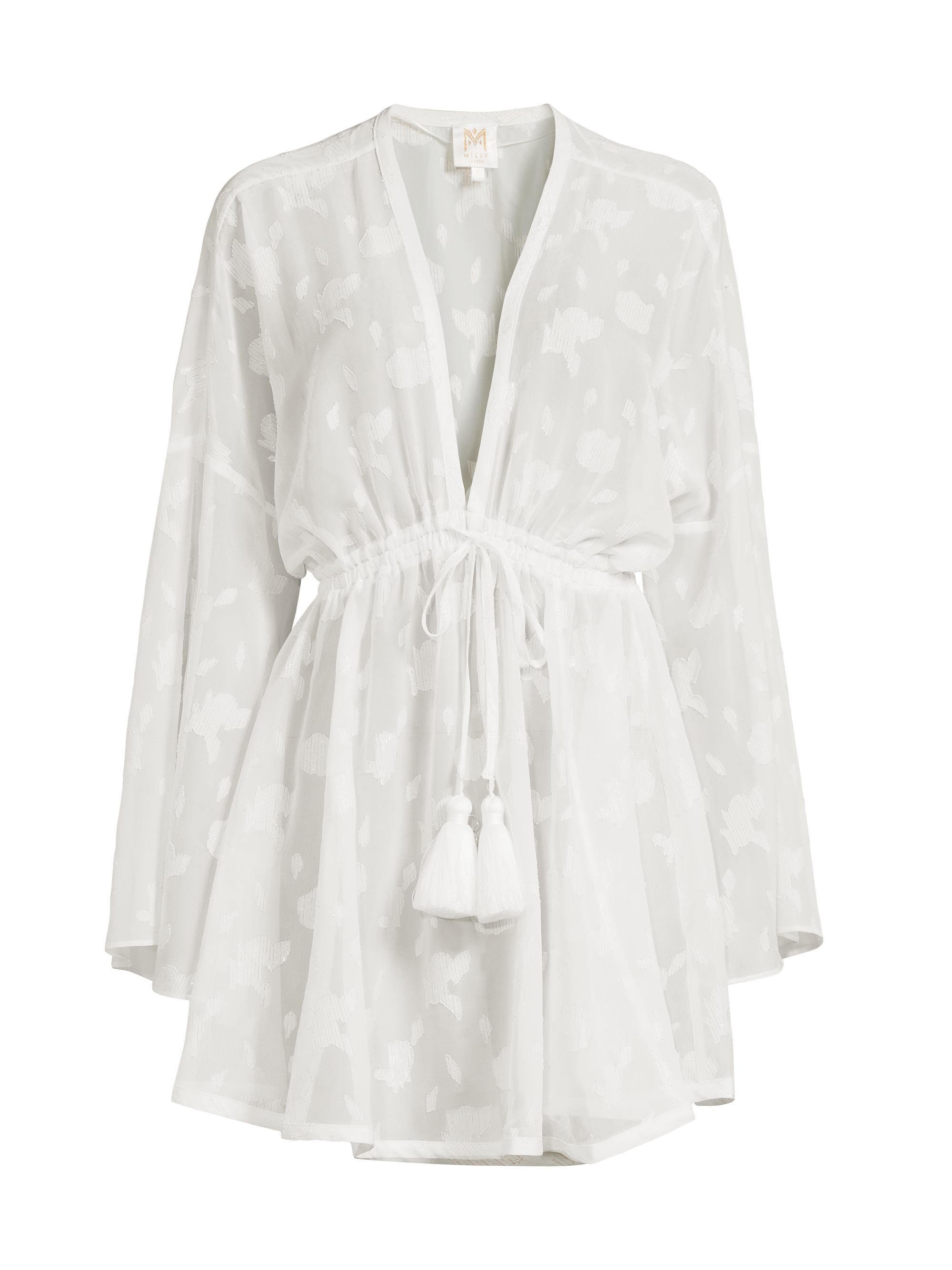 Milly Women's Olympia Jacquard Swim Cover-Up Minidress - White
