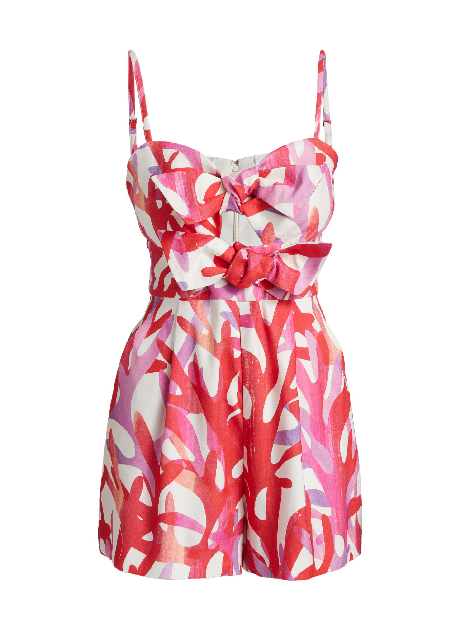 Milly Women's Anya Under The Sea Linen Romper - Pink Multi