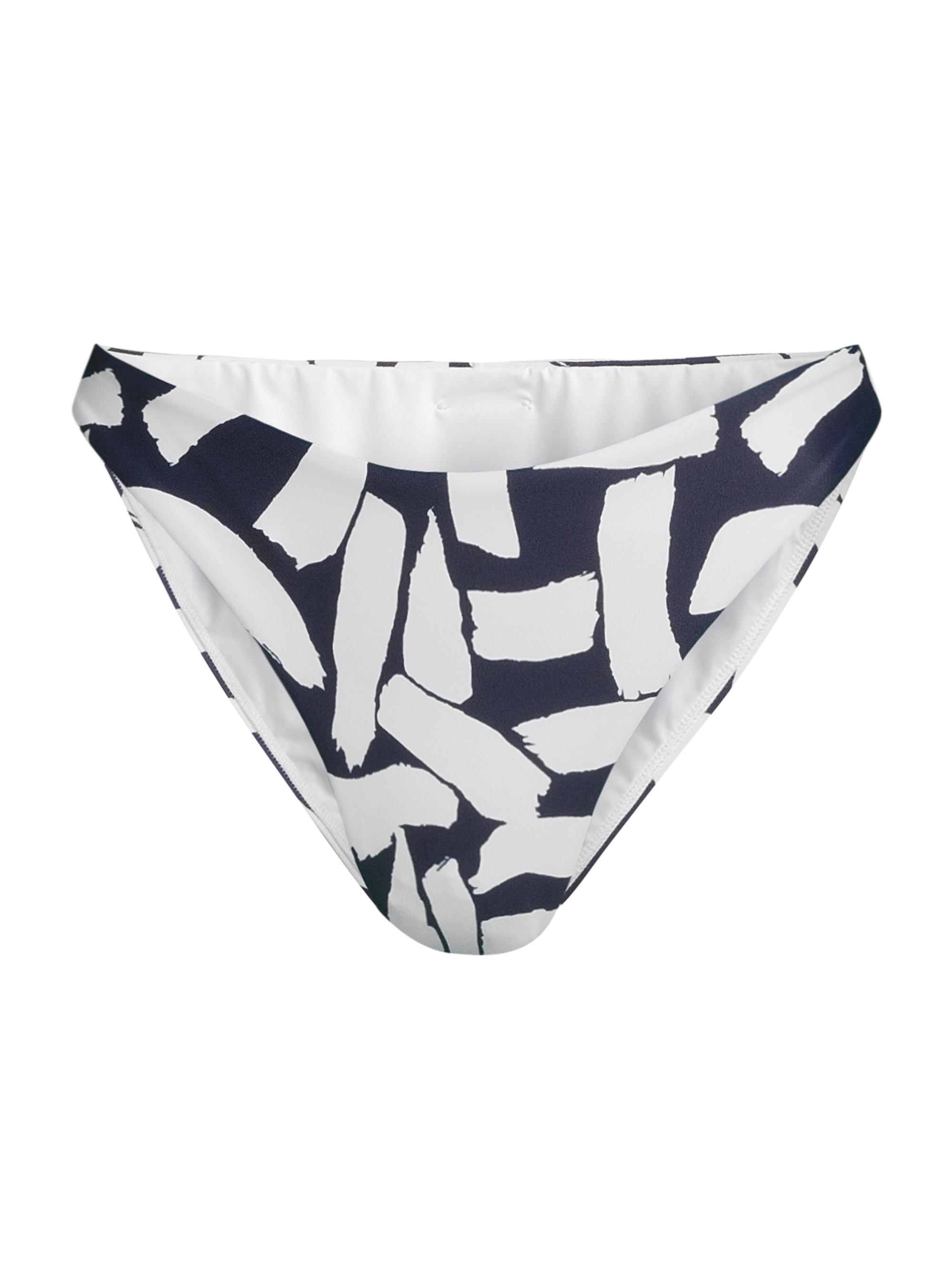 Milly Women's Margot Brushstroke Bikini Bottom - Navy Ecru