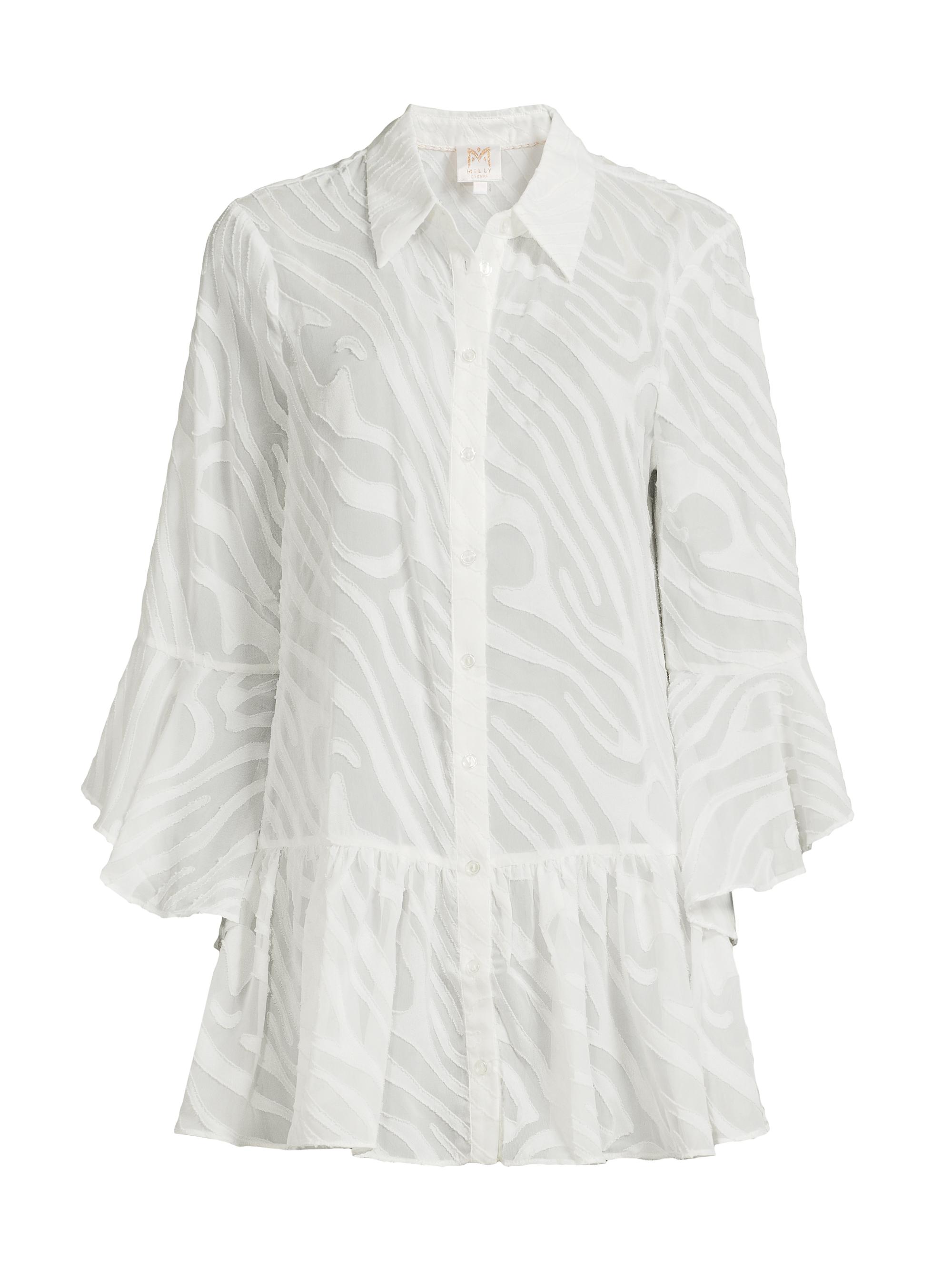 Milly Women's Vierra Zebra Burnout Cover-Up Minidress - White