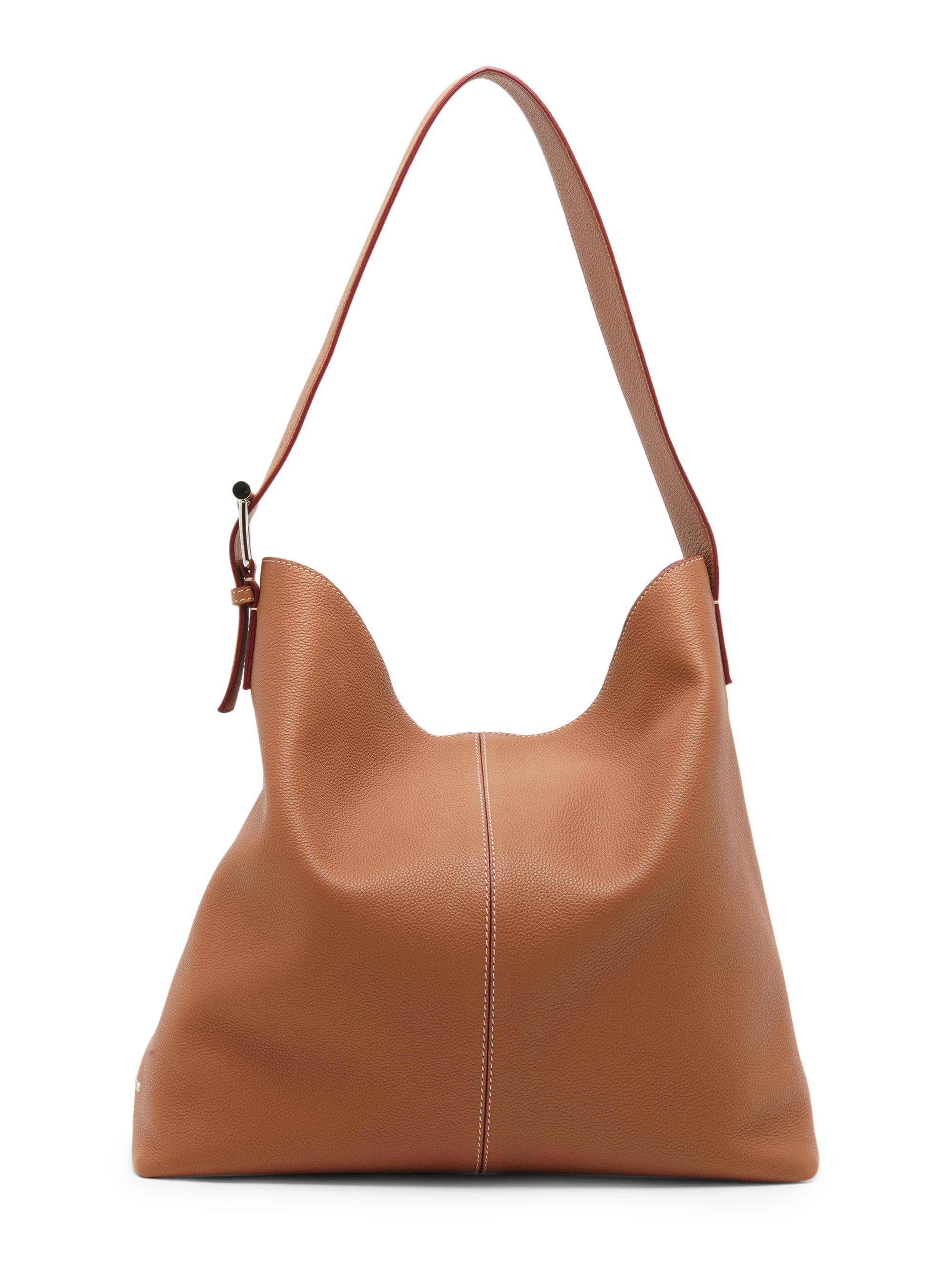 McQueen Women's Sling Leather Shoulder Bag - Pecan Silver