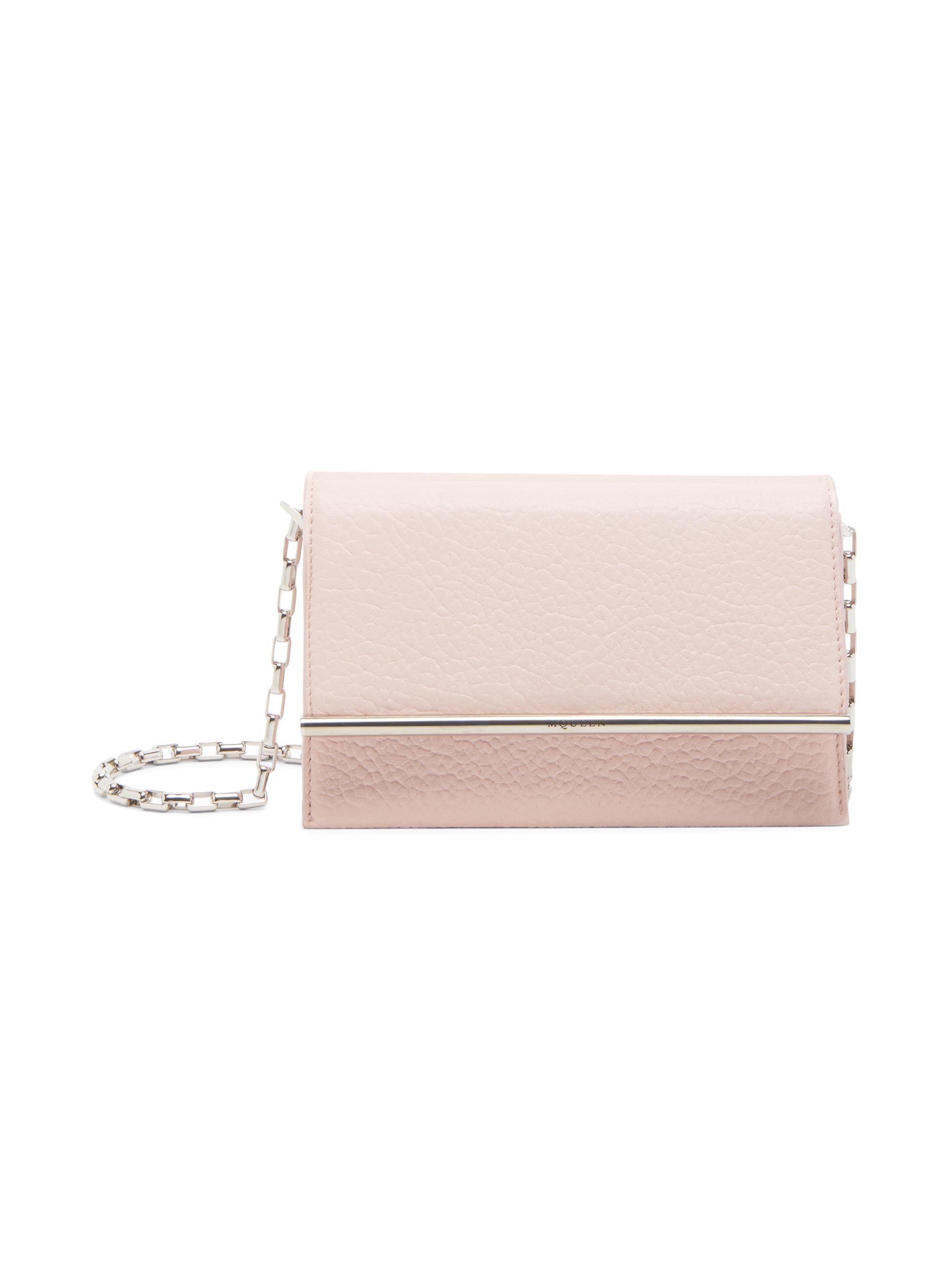 McQueen Women's Cross-Bar Leather Crossbody Bag - Venus Pink Silver