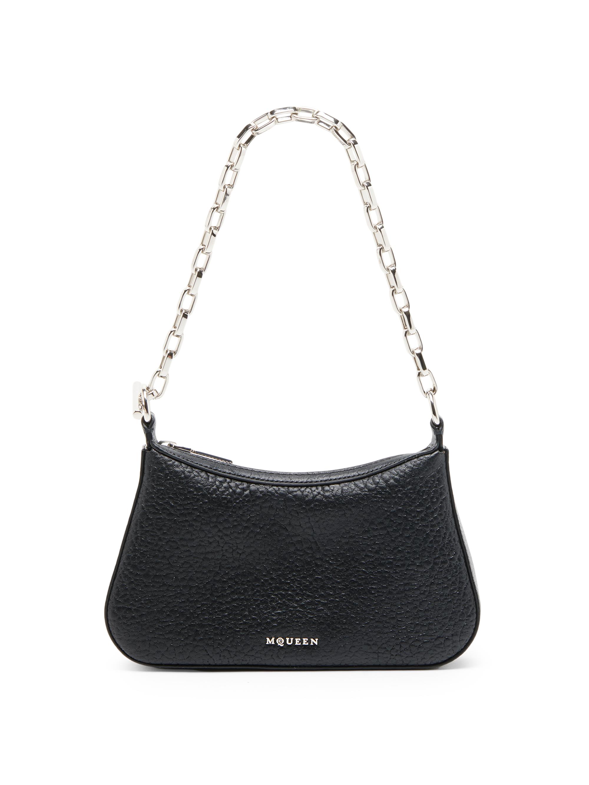 McQueen Women's Mini T-Bar Pouch Leather Shoulder Bag - Cream Silver