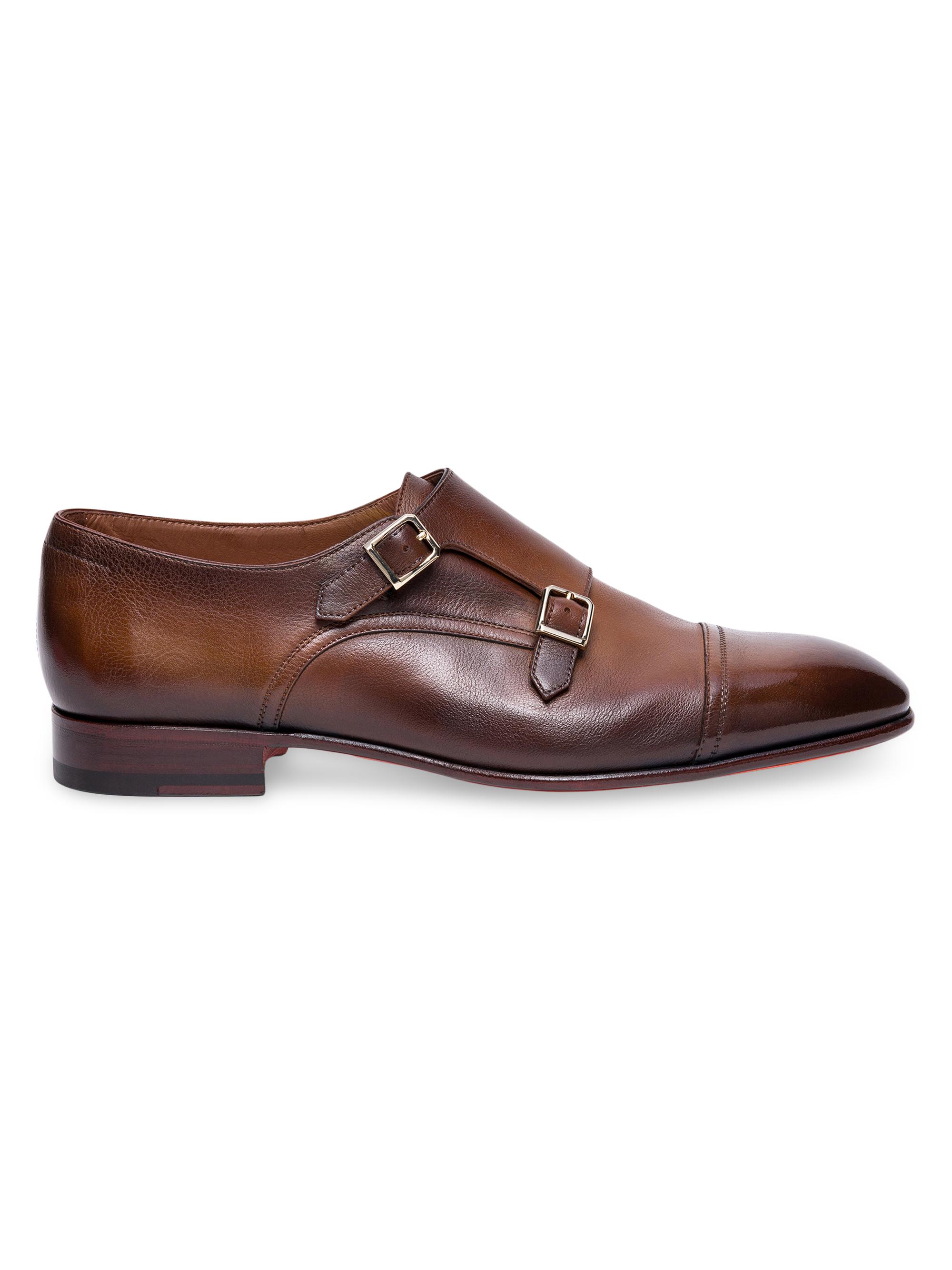 Santoni Kenneth Cap-Toe Slip-On Leather Oxfords | Saks Fifth Avenue