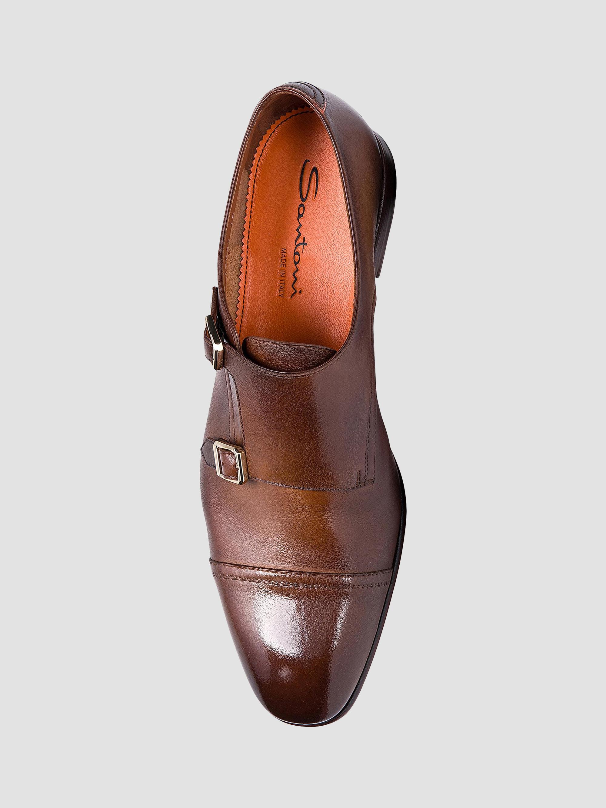 Santoni Adrian Monk-Strap Leather Dress Shoes | Saks Fifth  display picture 3