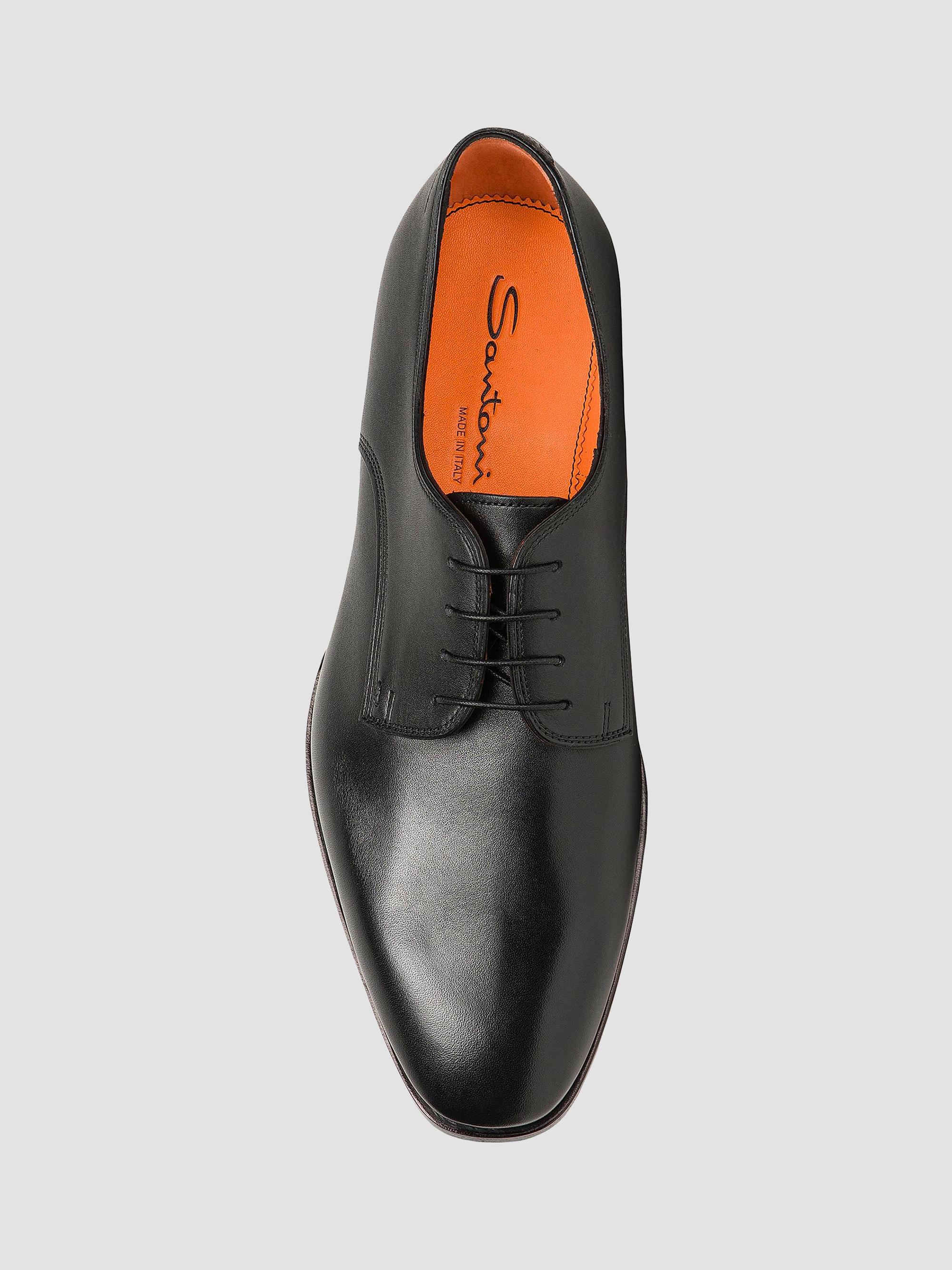 Santoni Men’s Black Leather Dress Shoes Lace Up Size 9.5 D ITALY Style 24155001 Santoni Leather Lace-Up Shoes | Sendegaro JP main image 3