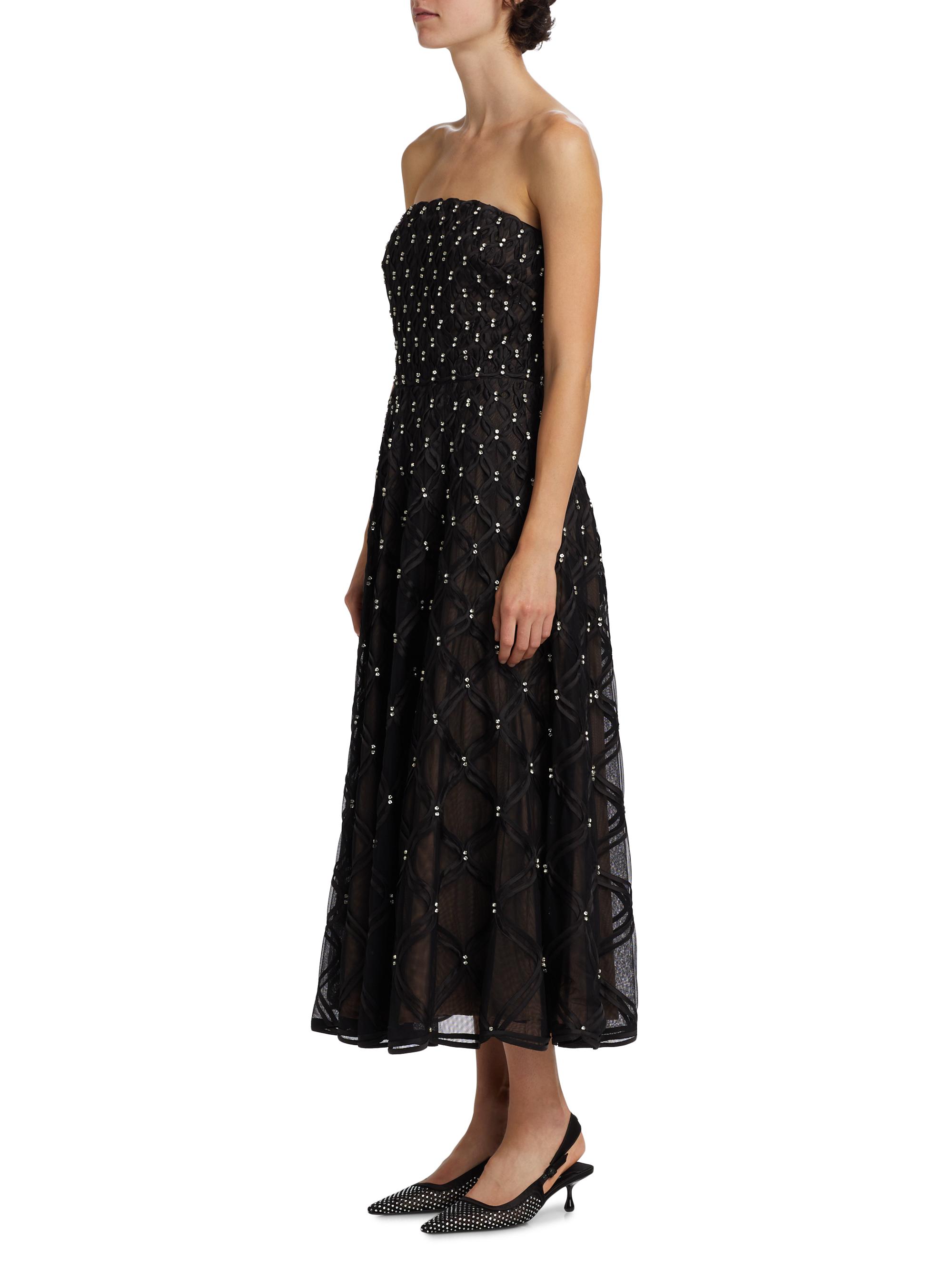 SIMKHAI Xolani Embellished Strapless Midi-Dress | Saks Fifth Avenue