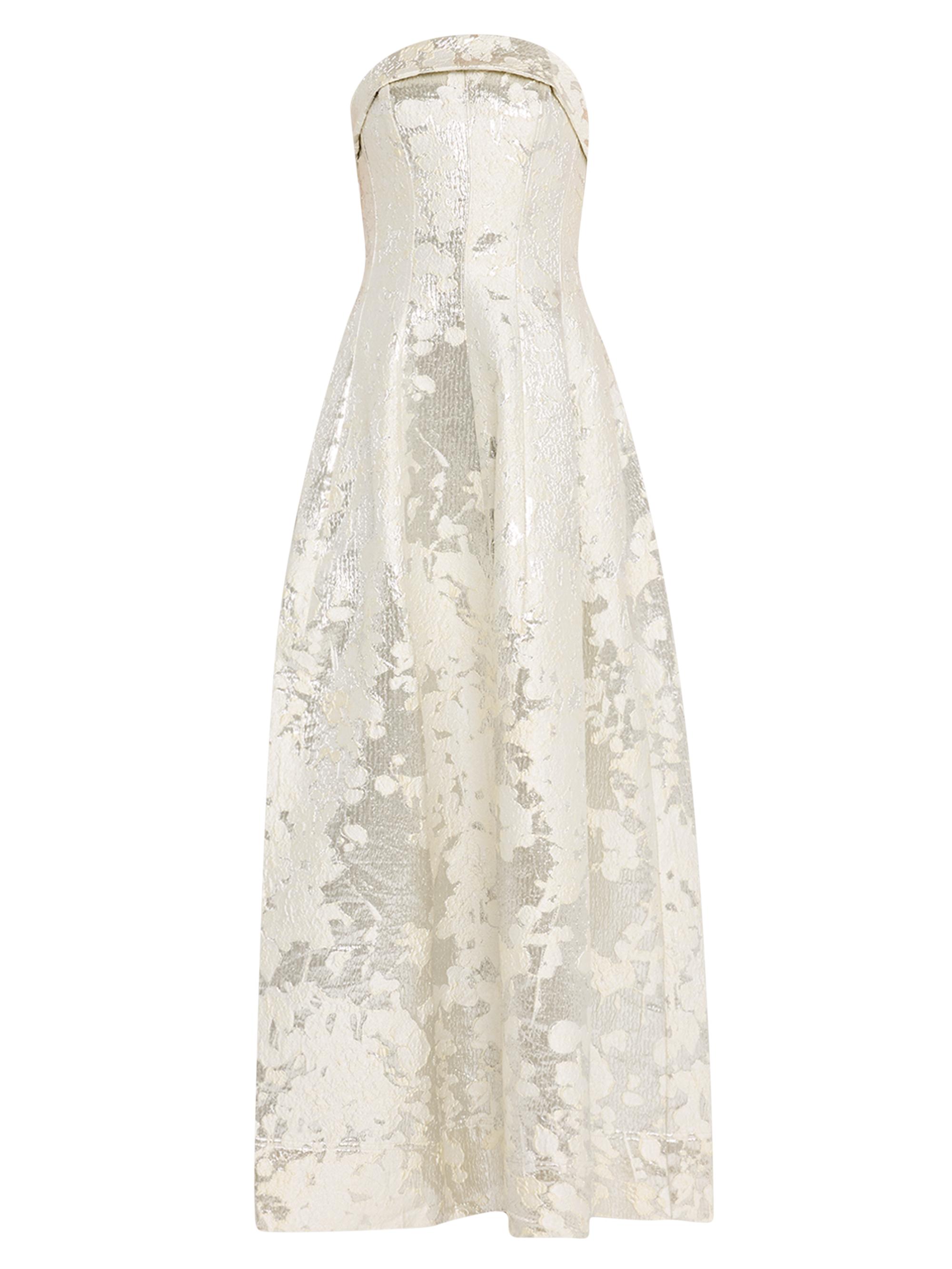 SIMKHAI Women's Octavia Floral Strapless Gown - Silver