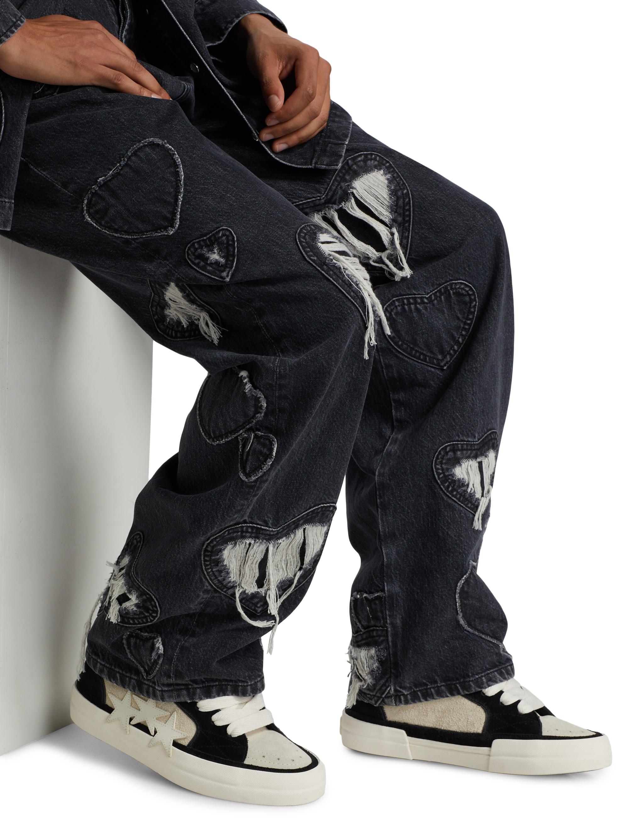 パンツ jimwag Heart pocket denim pants BLACK jimwag】 Heart pocket denim pants BLACK