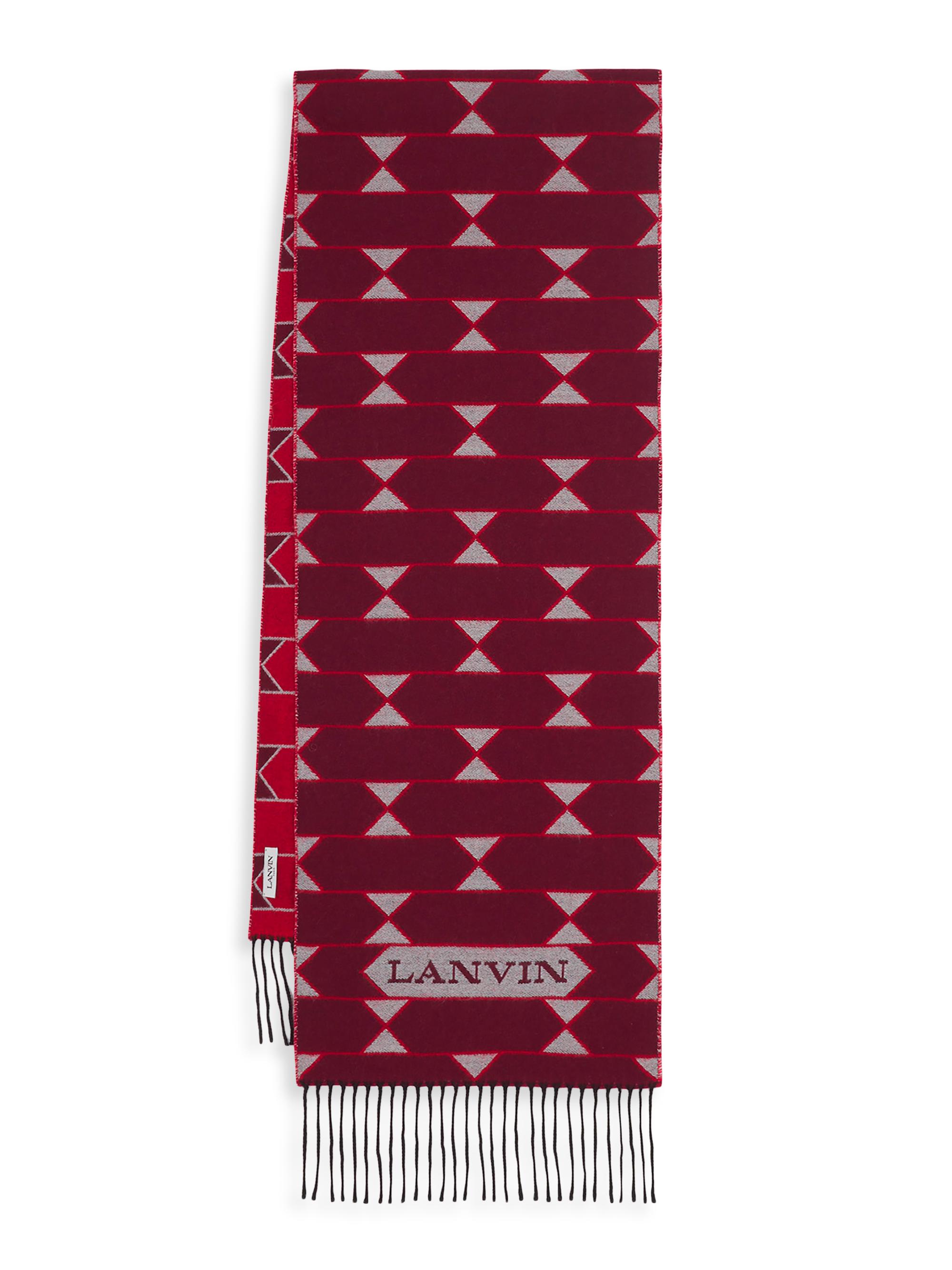 Lanvin Men's Two-Tone Wool Scarf - Light Beige Red