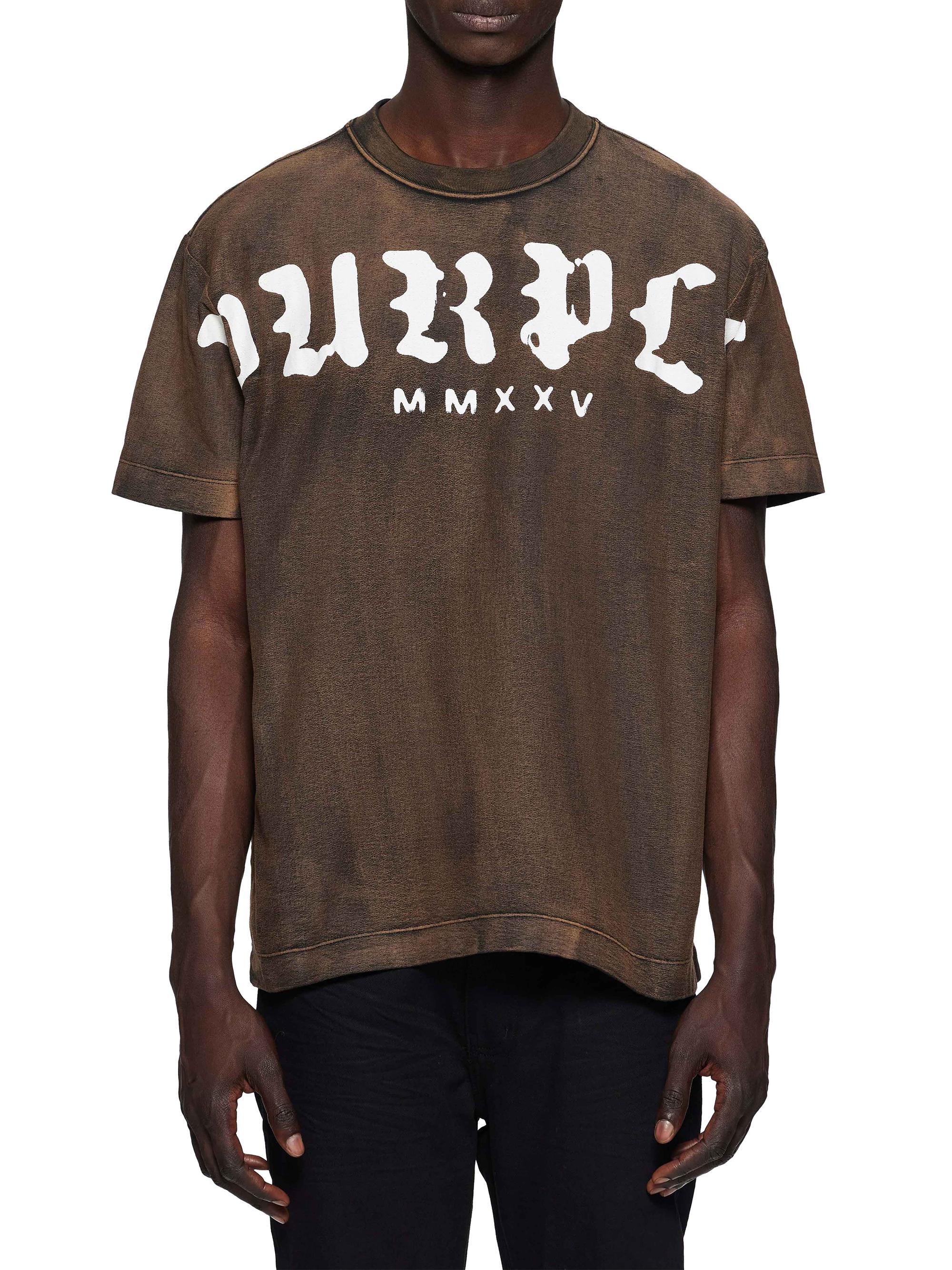 Purple Brand Men's Textured Jersey Logo T-Shirt - Orange