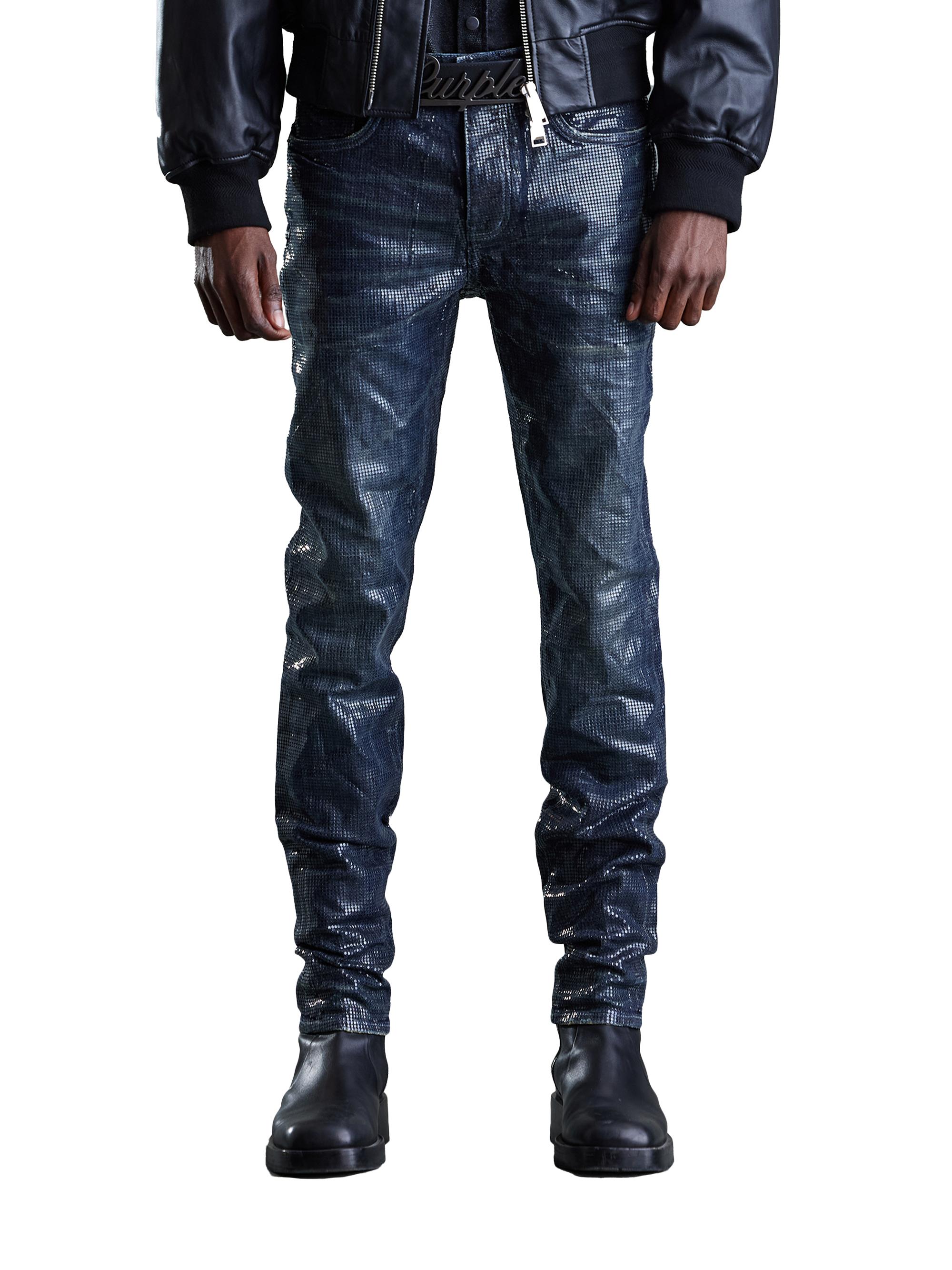 Purple Brand Tiled Overlay Slim-Fit Jeans | Saks Fifth Avenue