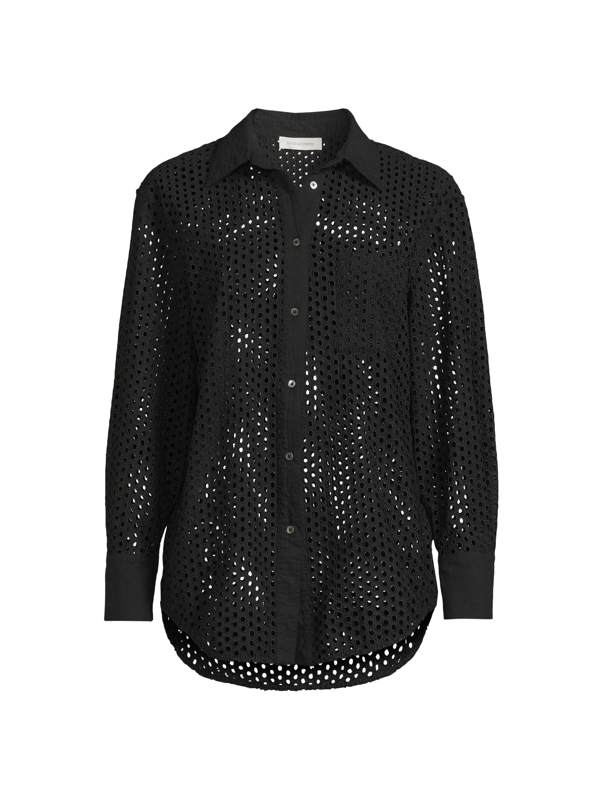 Solid & Striped Women's Bronte Button-Front Cover-Up Shirt - Noir