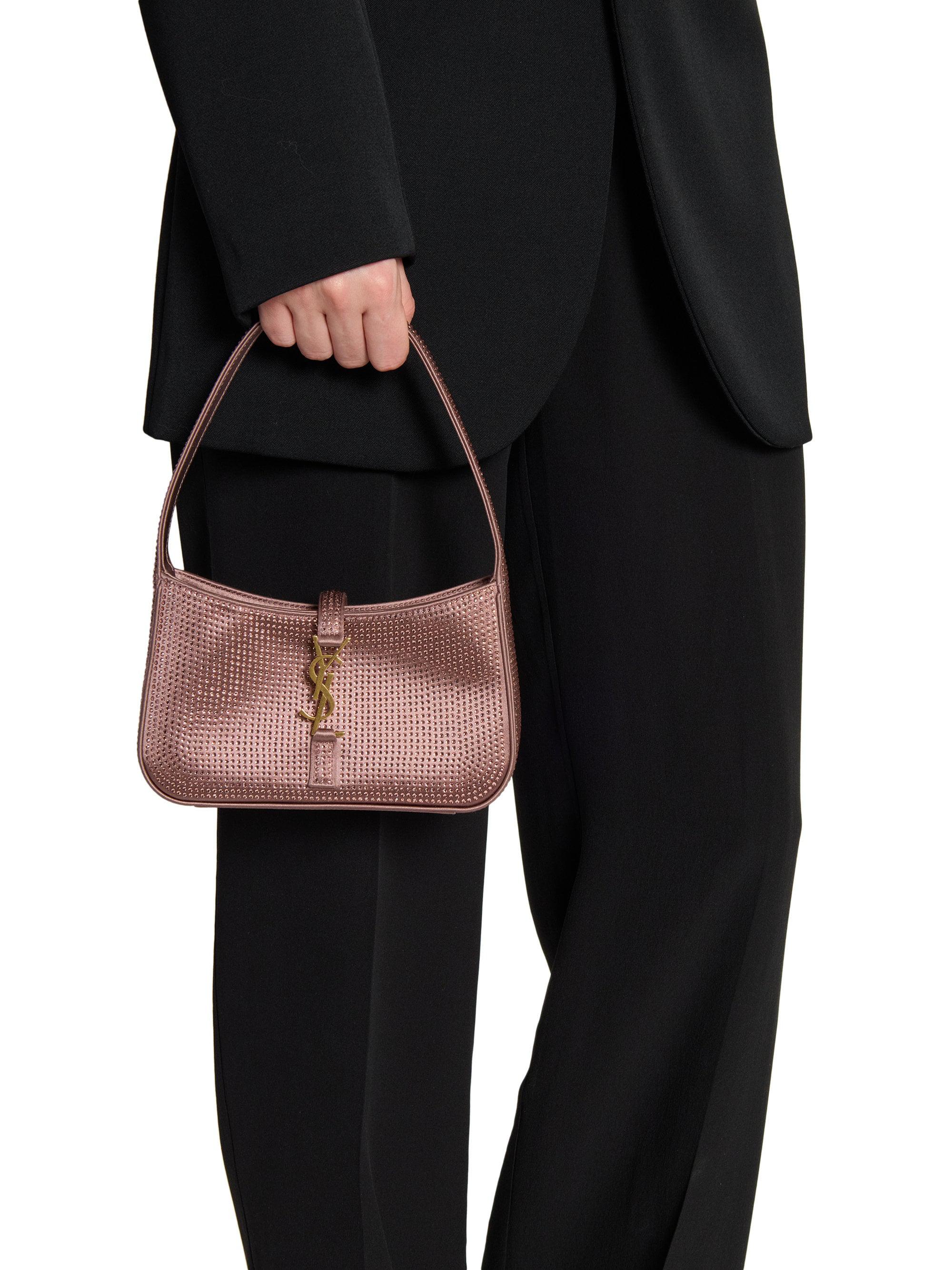 Saint Laurent Mini Le 5 à 7 Bag in Satin and Crystals | Saks Fifth