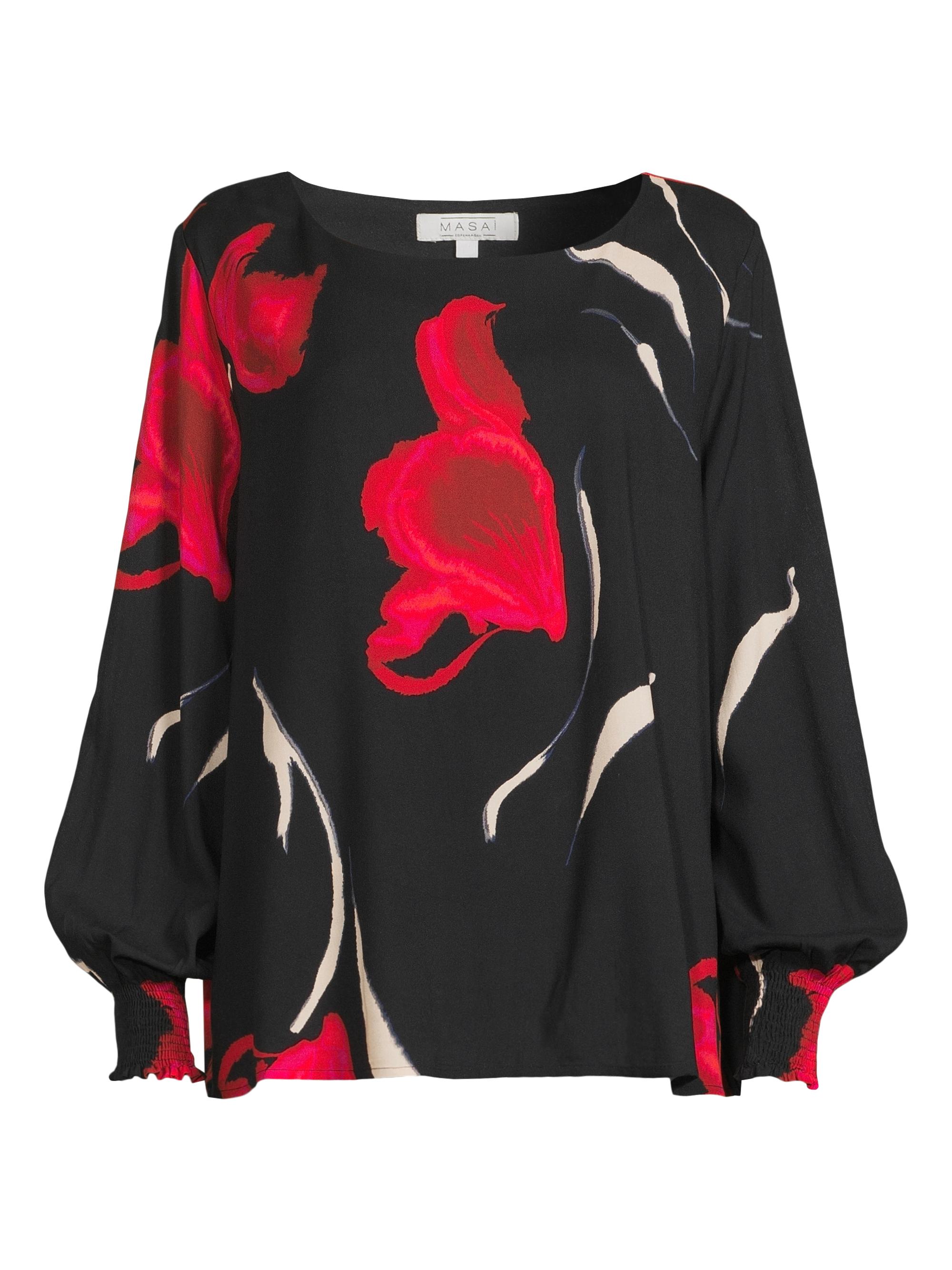Masai Copenhagen Women's Delarano Floral Blouse - Haute Red