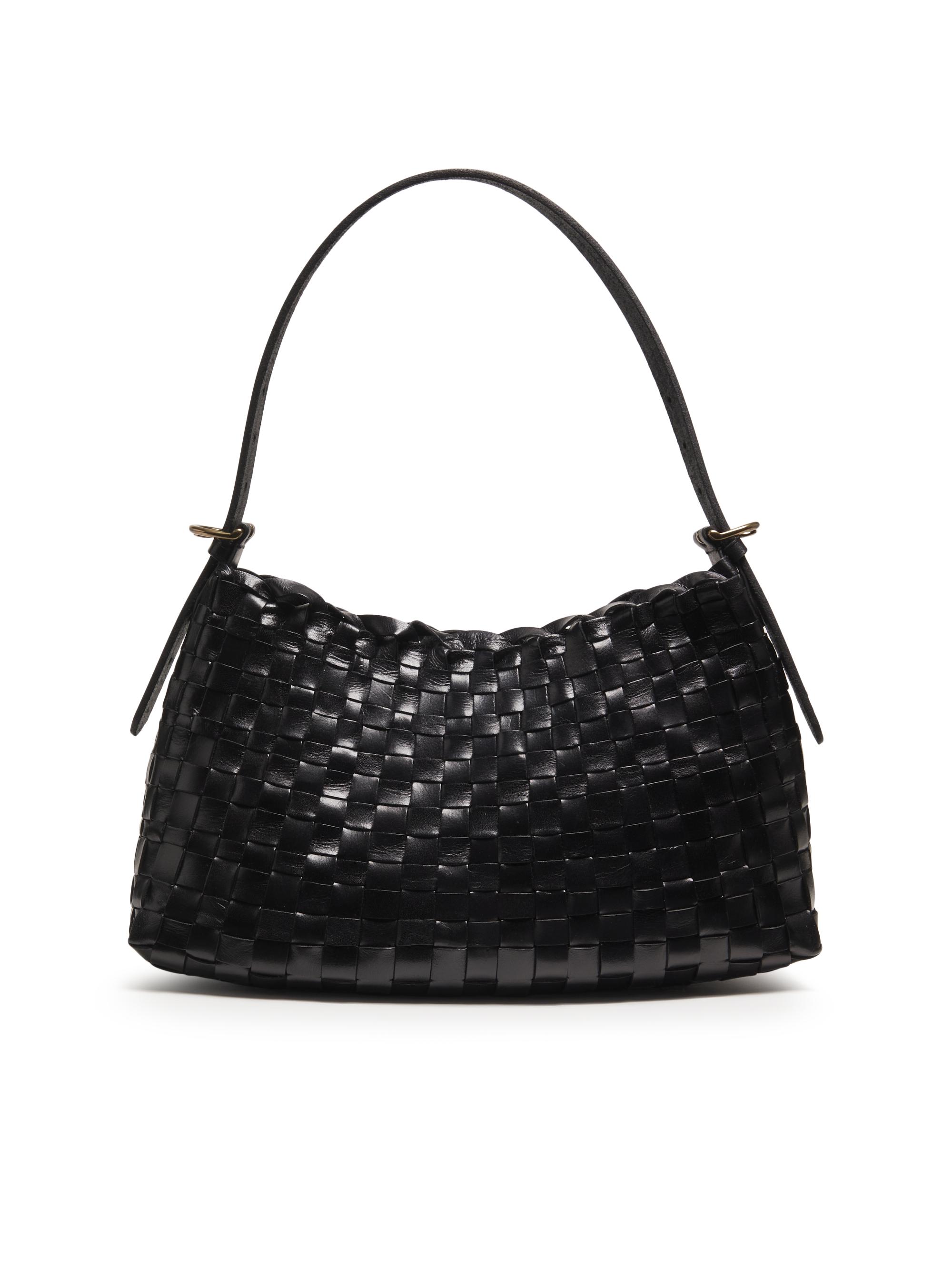 Dragon Diffusion Women's Salvage Woven Leather Hobo Bag - Black