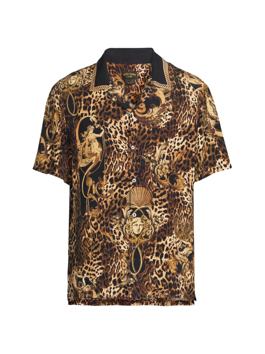 シャツ ASCLO Leopard Summer Shirt Jacket SUMMER JACQUARD OVER SHIRT JACKET