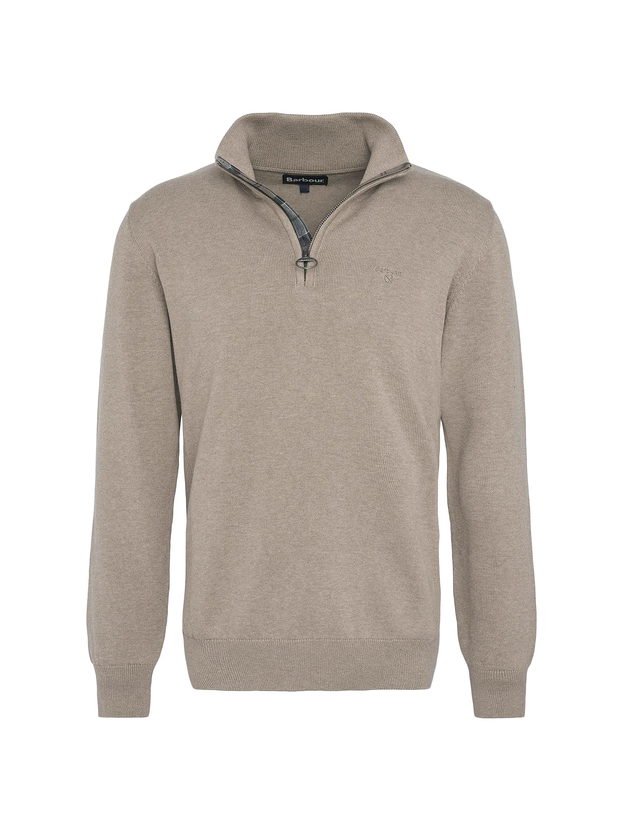 Barbour Men's Half-Zip Cotton Sweater - Green Slate