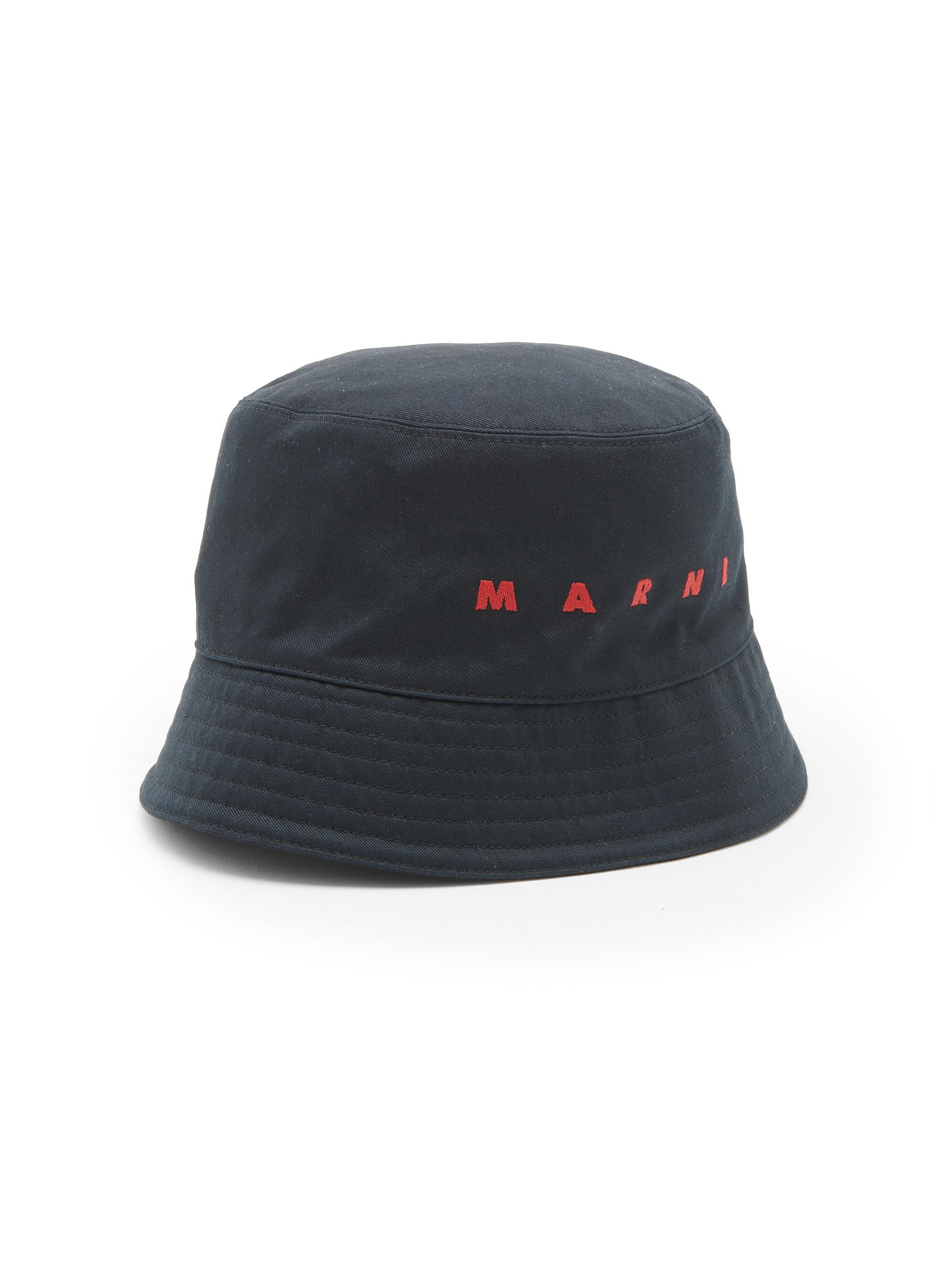 Marni Men's Logo Cotton Gabardine Bucket Hat - Black