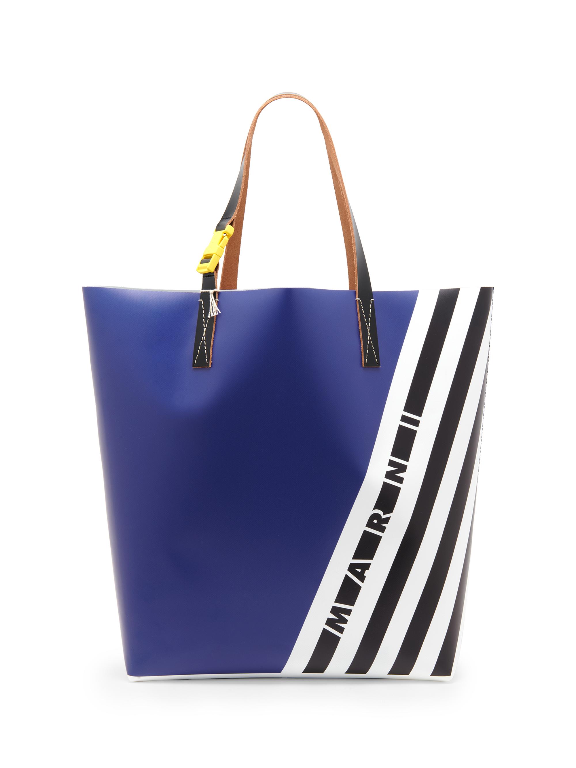 Marni Men's Tribeca Striped Tote Bag - Black White Blue China