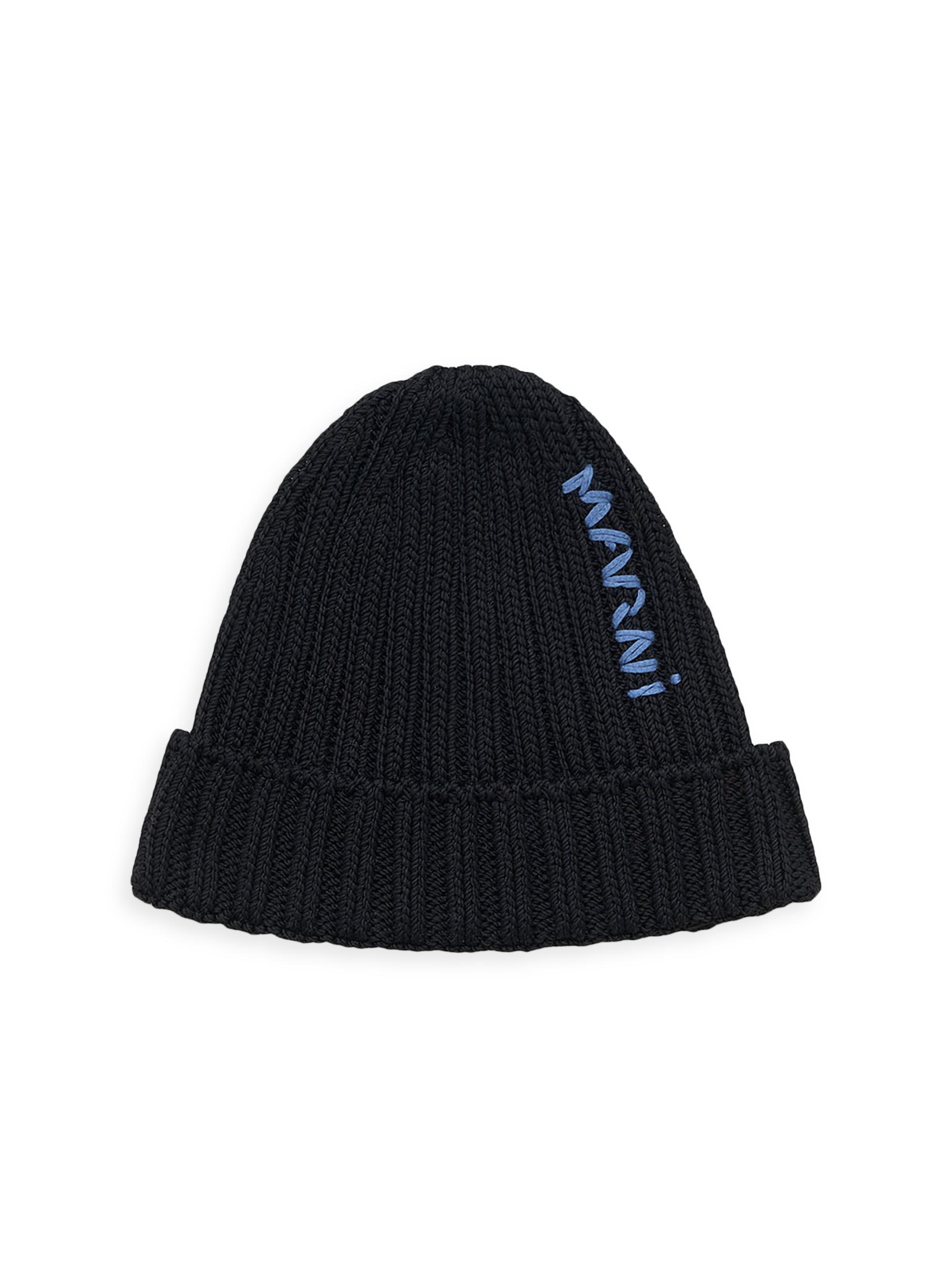 Marni Men's Cotton Cable-Knit Beanie - Black