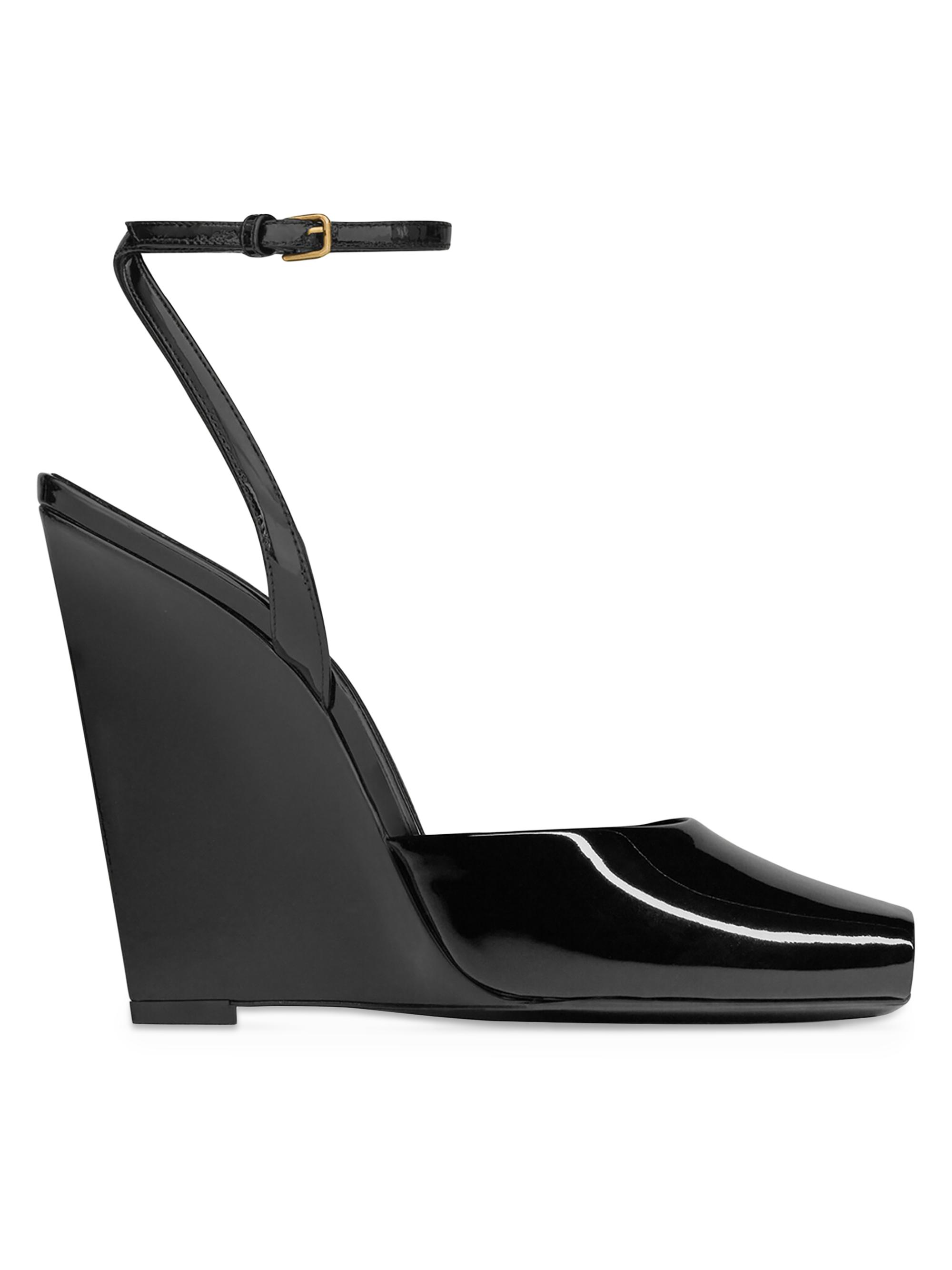 Saint Laurent La Scandale Wedges in Patent Leather Saks Fifth