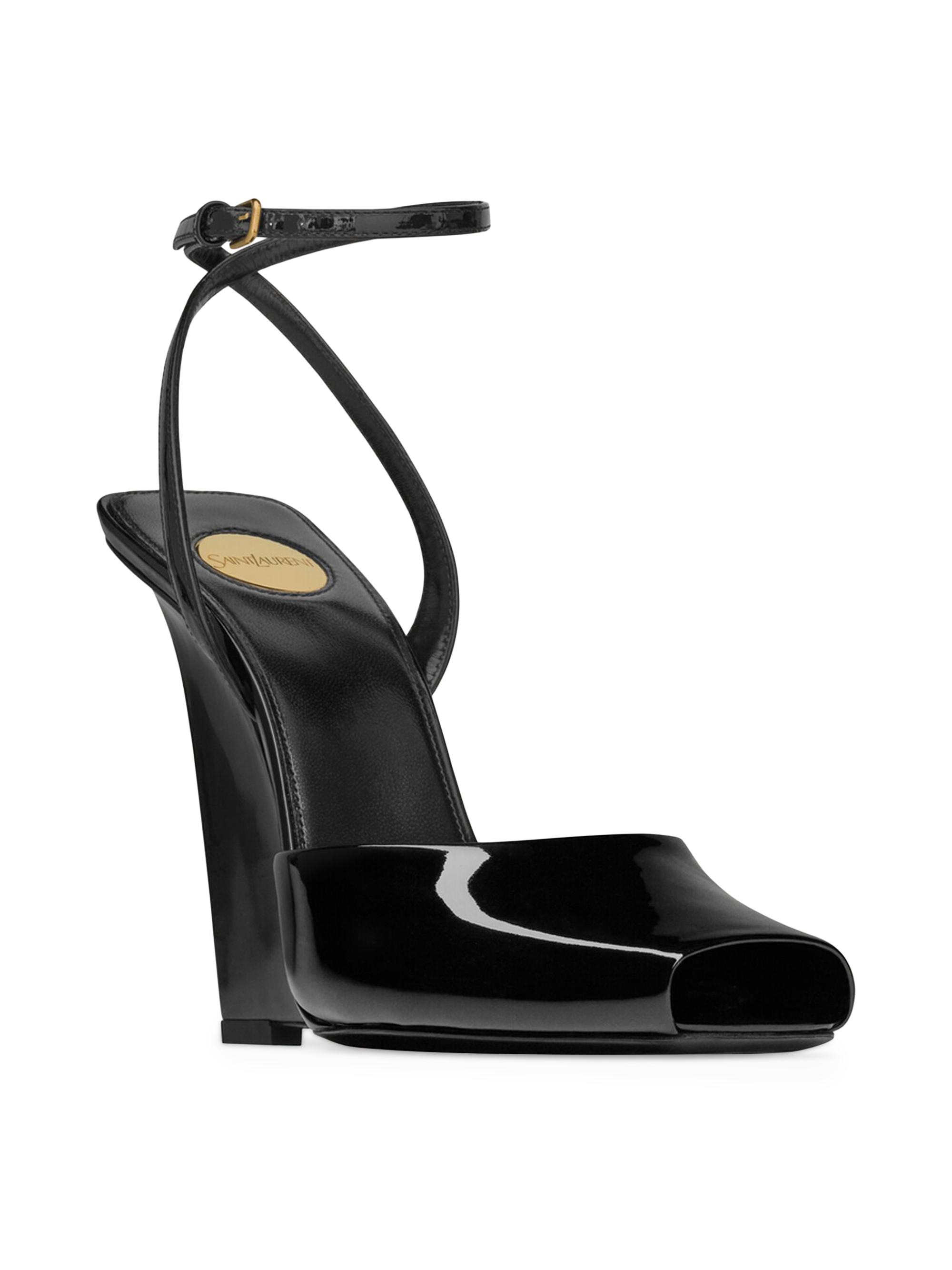 Saint Laurent La Scandale Wedges in Patent Leather Saks Fifth Avenue