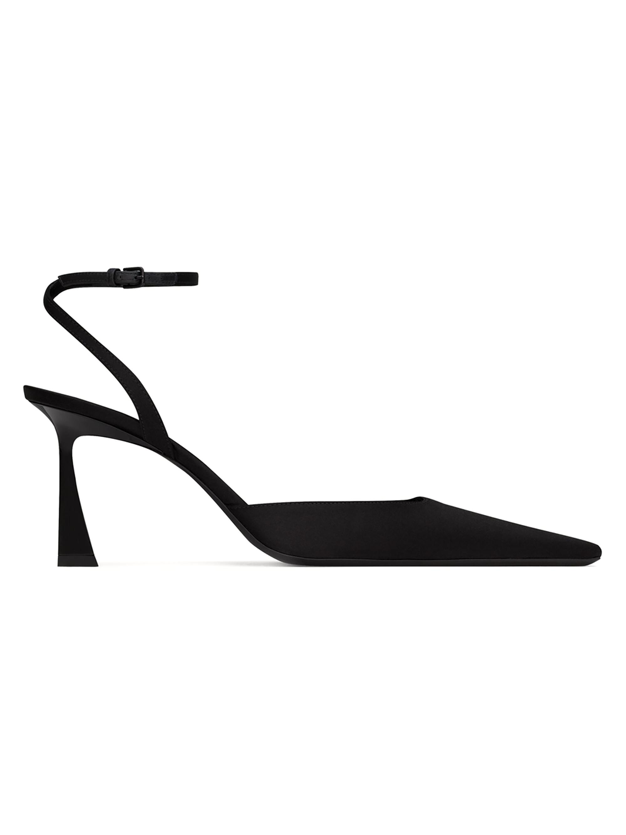 Saint Laurent Women's Aimee Slingback Pumps in Satin Crepe - Black