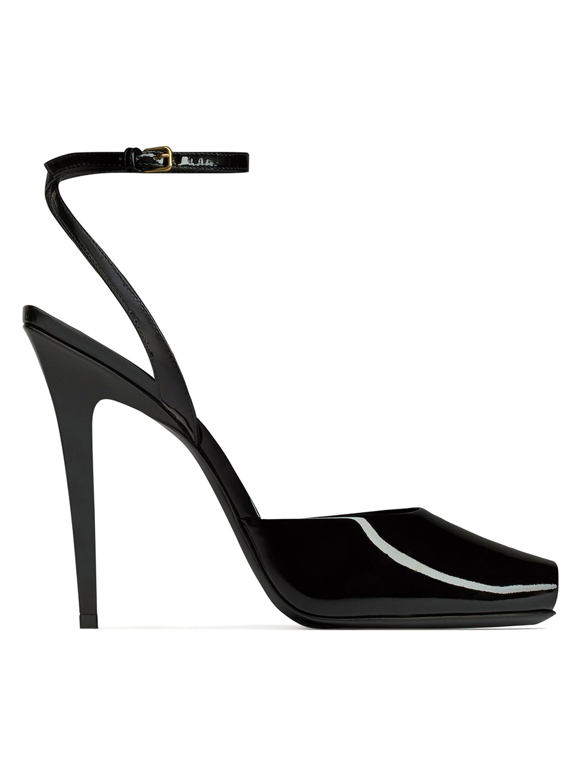 Saint Laurent Women's La Scandale Sandals in Patent Leather - Grenade