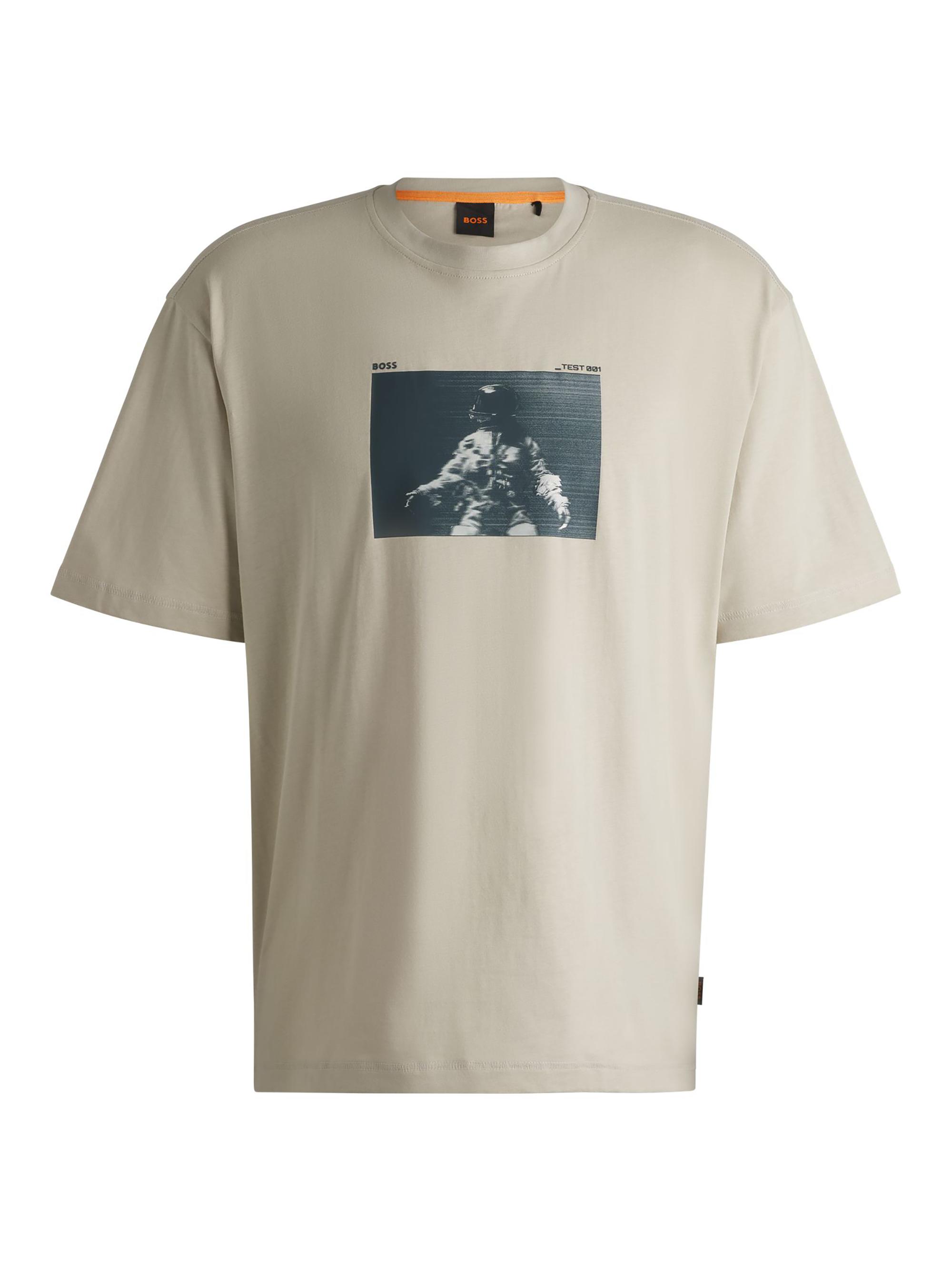 BOSS Men's Cotton-Jersey Relaxed-Fit T-Shirt with Seasonal Graphic - Black