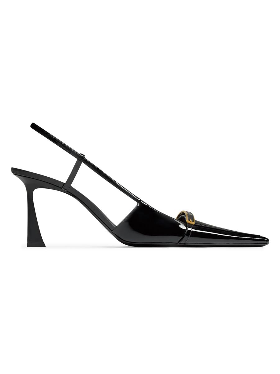 【送料込】Saint Laurent_Dune patent leather slingback pumps SAINT LAURENT Dune patent-leather slingback pumps | NET-A-PORTER