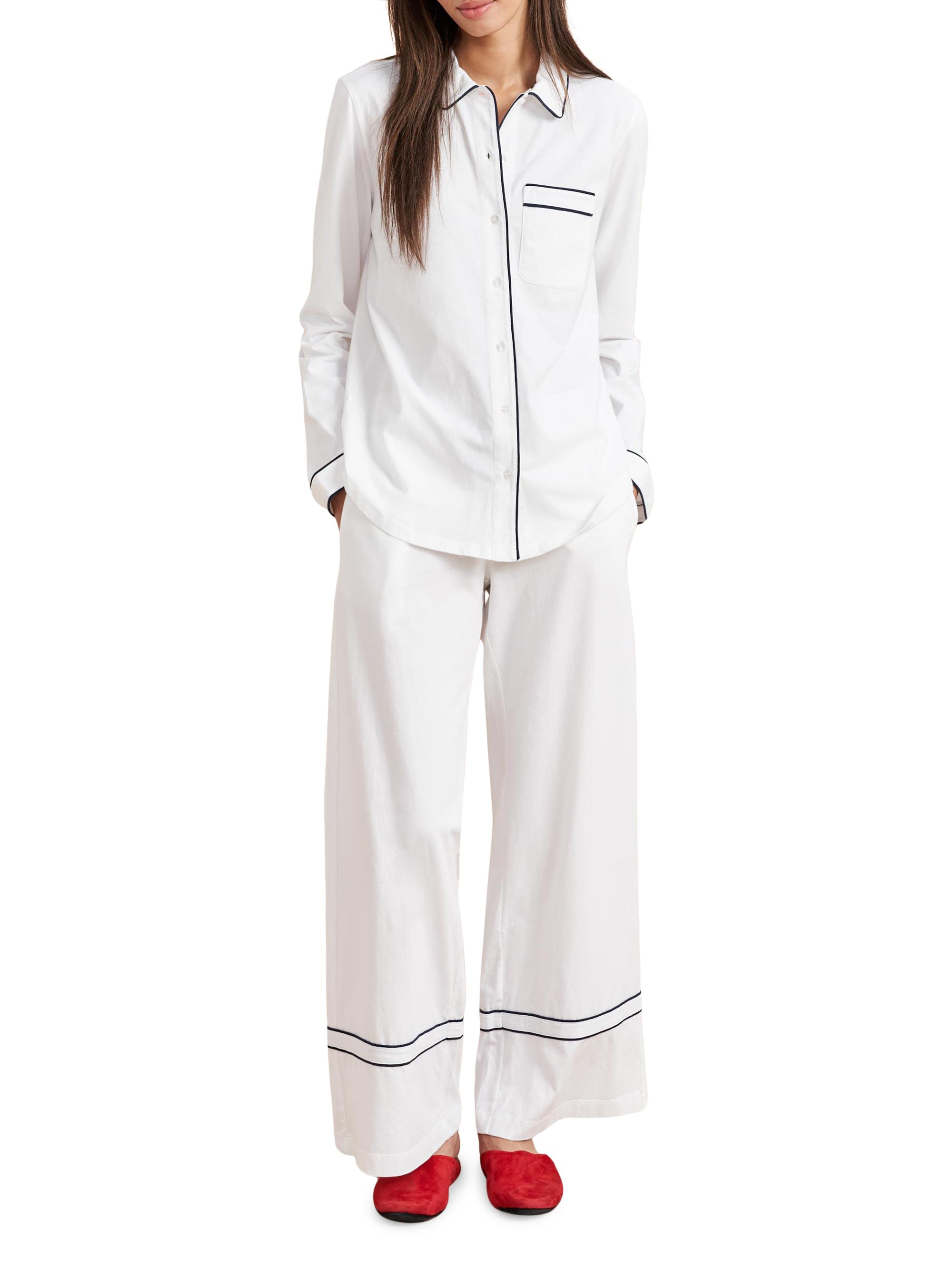 La Ligne Women's Bonne Nuit Pajamas - White Navy