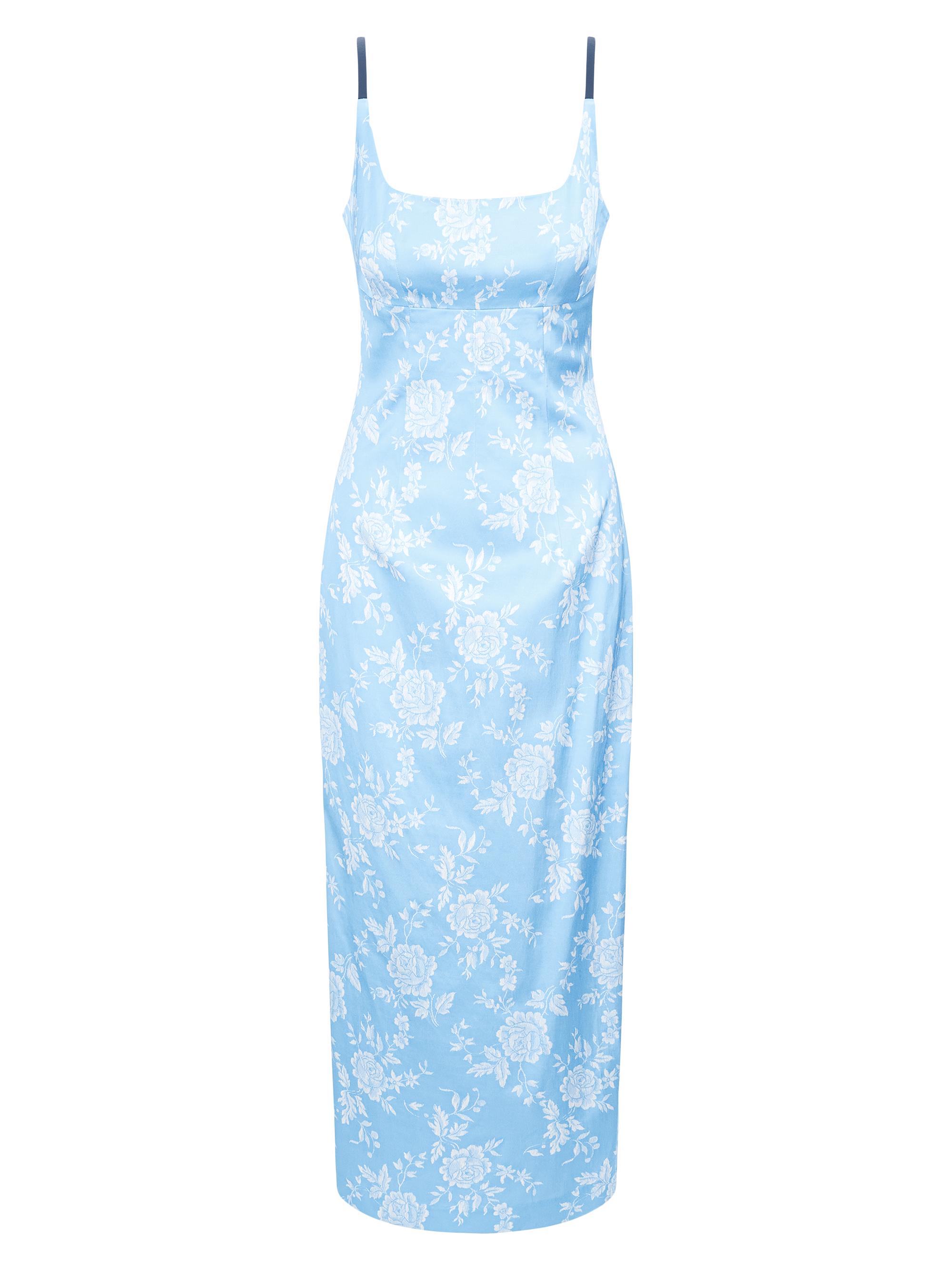 Staud Women's Carol Floral Maxi Dress - Blue Rose