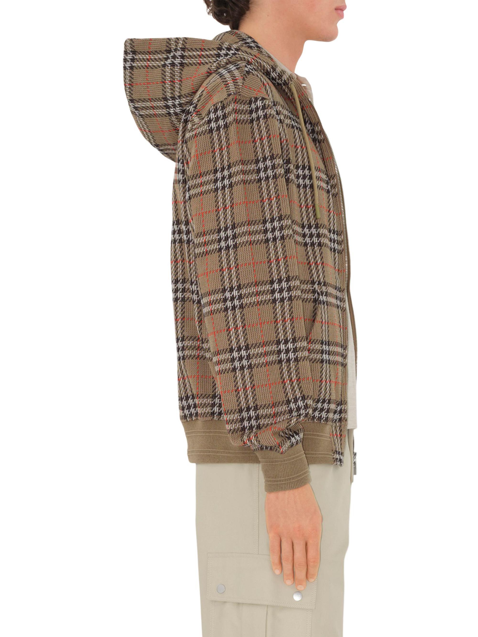 Burberry Check Stretch Cotton Zip-Front Hoodie | Saks Fifth Avenue
