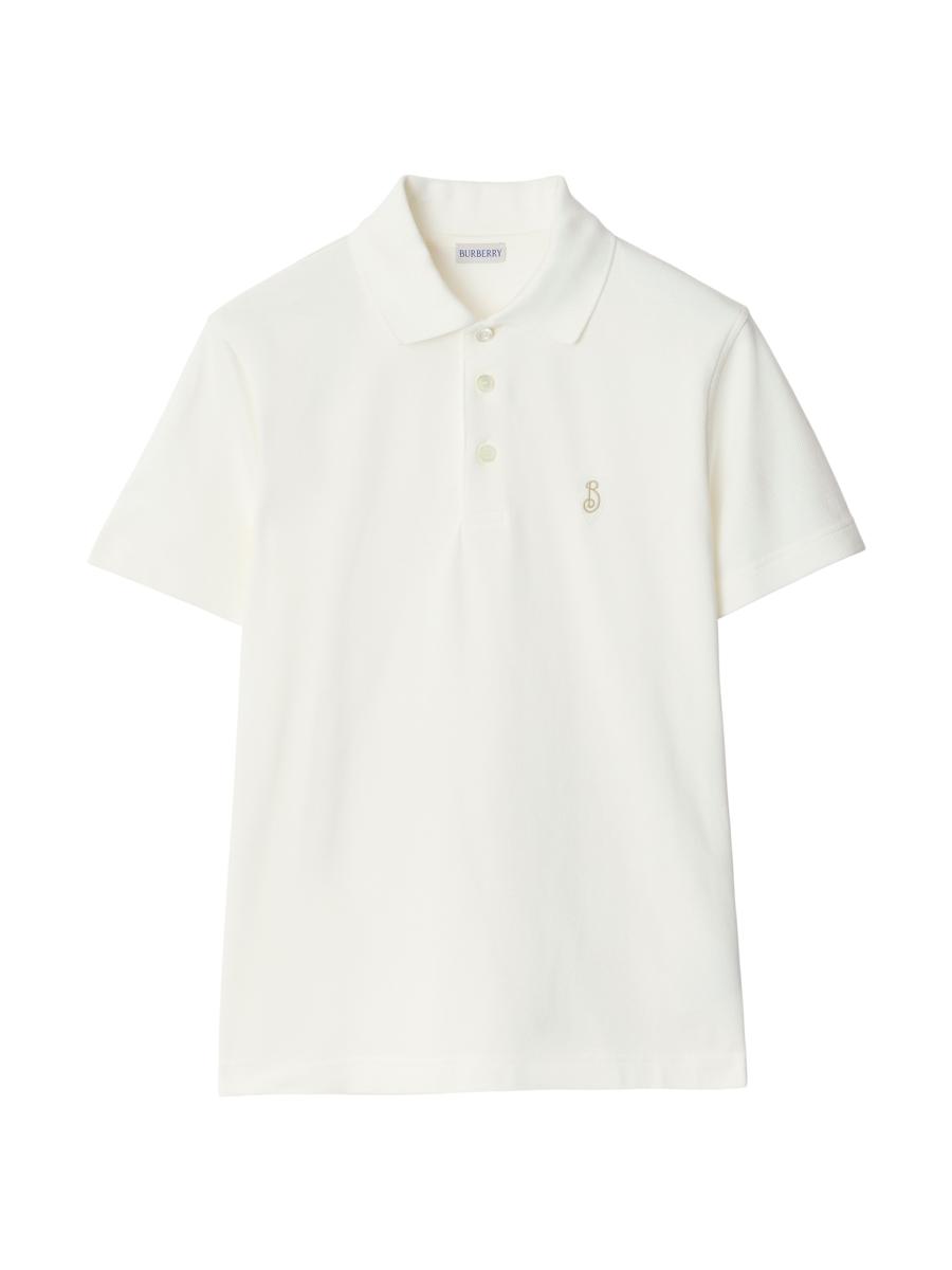 Burberry Embroidered Logo Cotton Polo Shirt | Saks Fifth Avenue