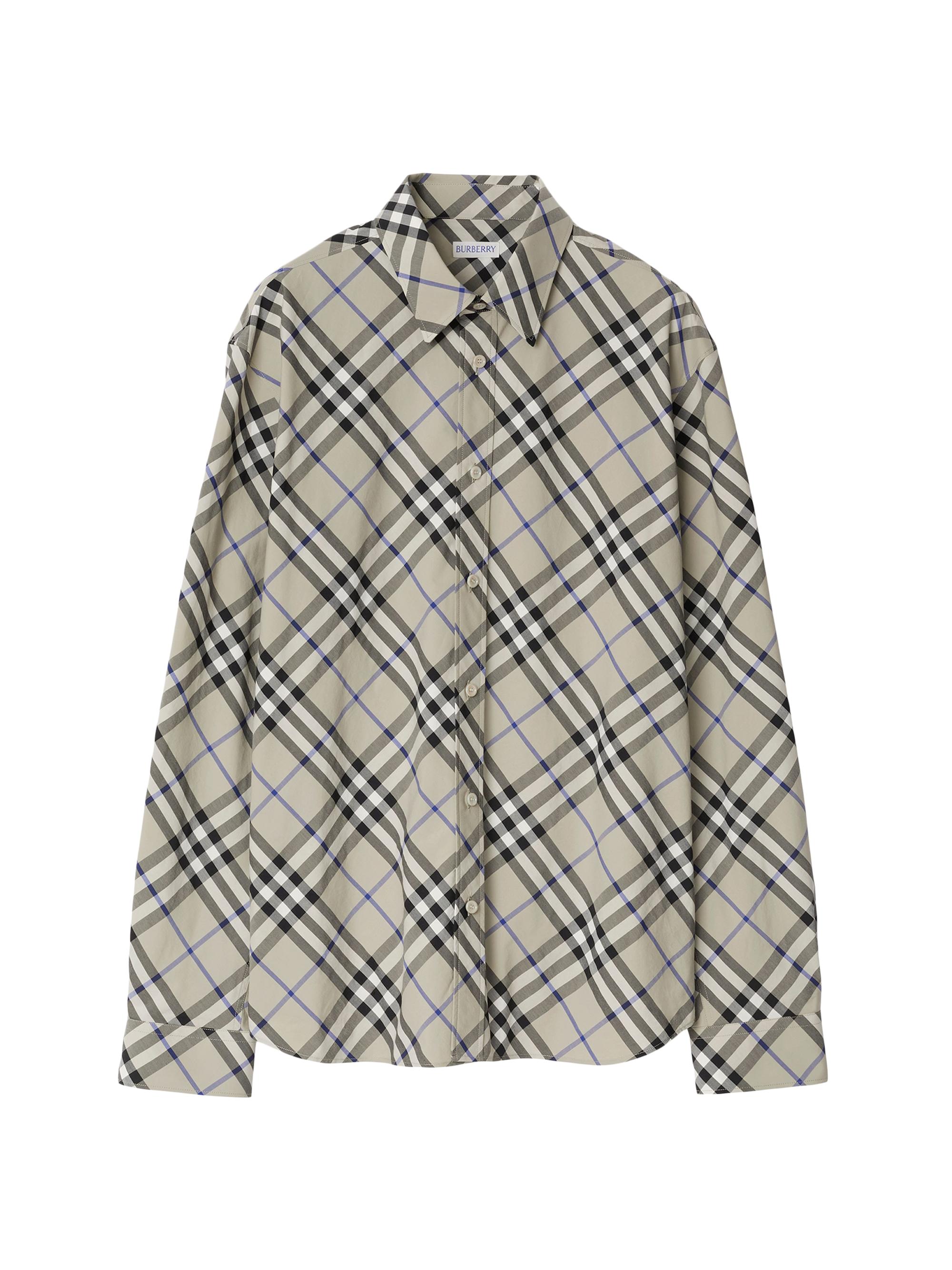 Burberry Men's Check Cotton Shirt - Hyacinth Check