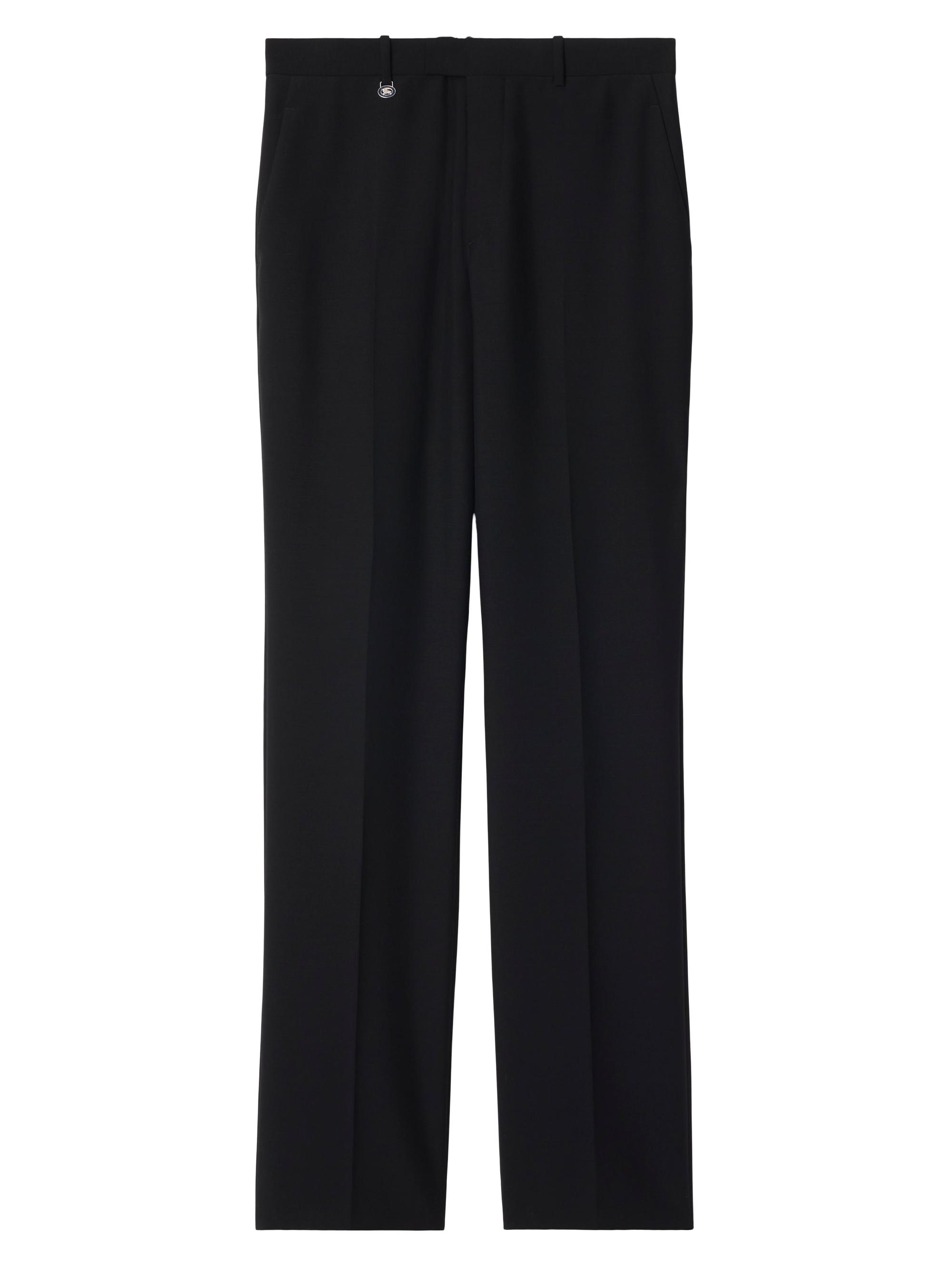 Burberry Men's Tailored Wool-Mohair Slim Trousers - Black