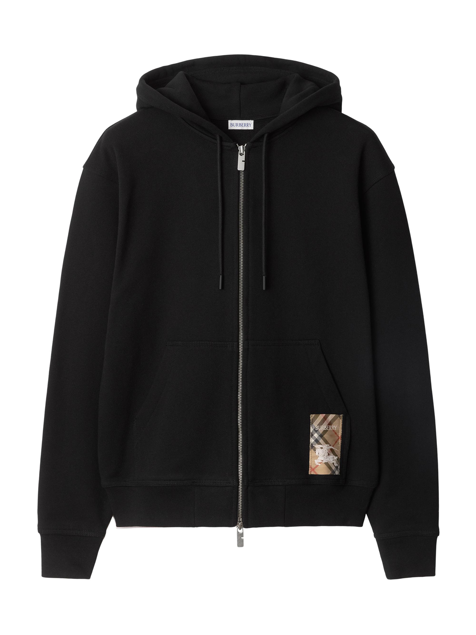 Burberry Check Label Cotton Full-Zip Hoodie | Saks Fifth Avenue