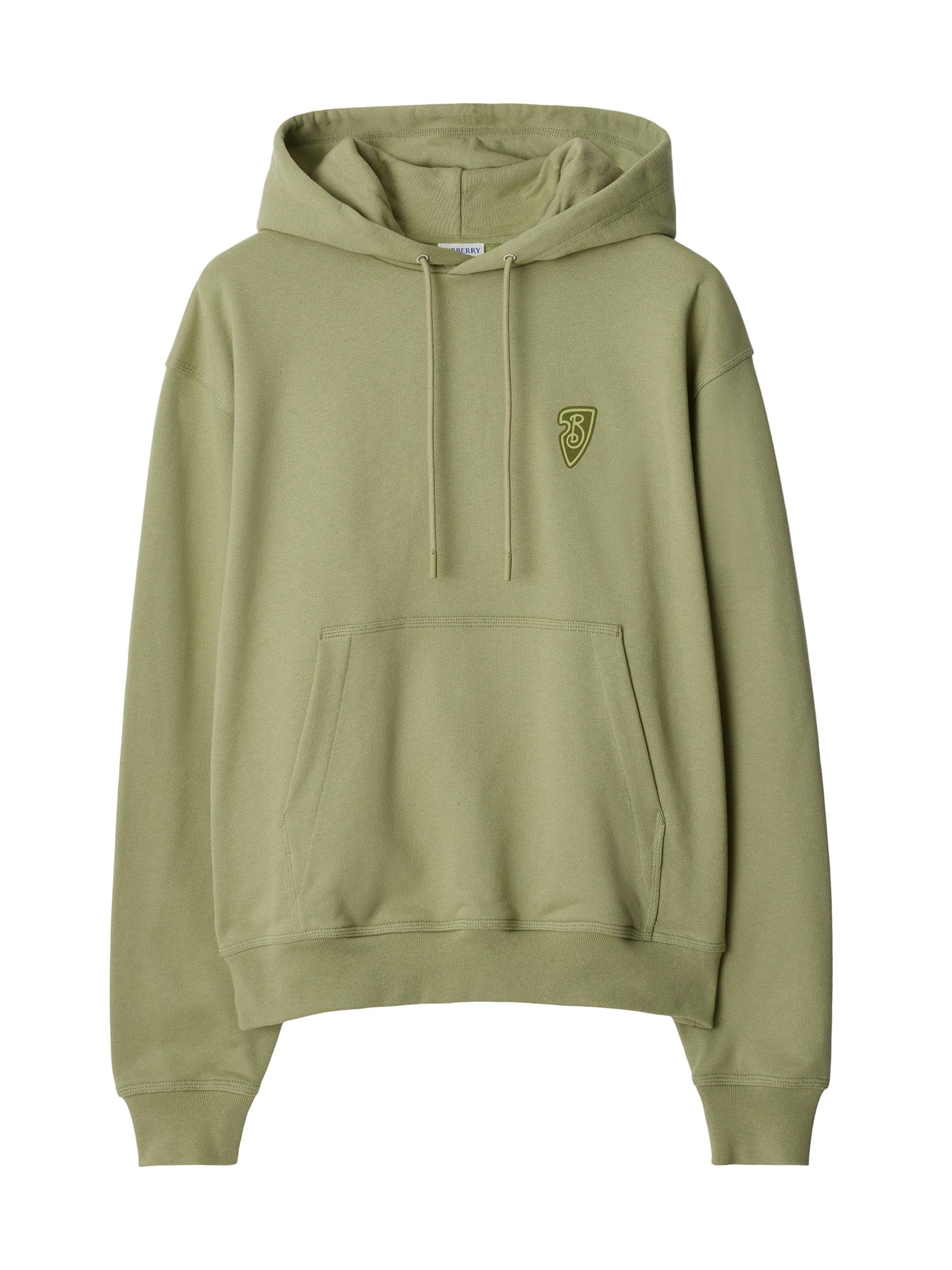 Burberry Men's Equestrian Knight Design Hoodie - Artichoke