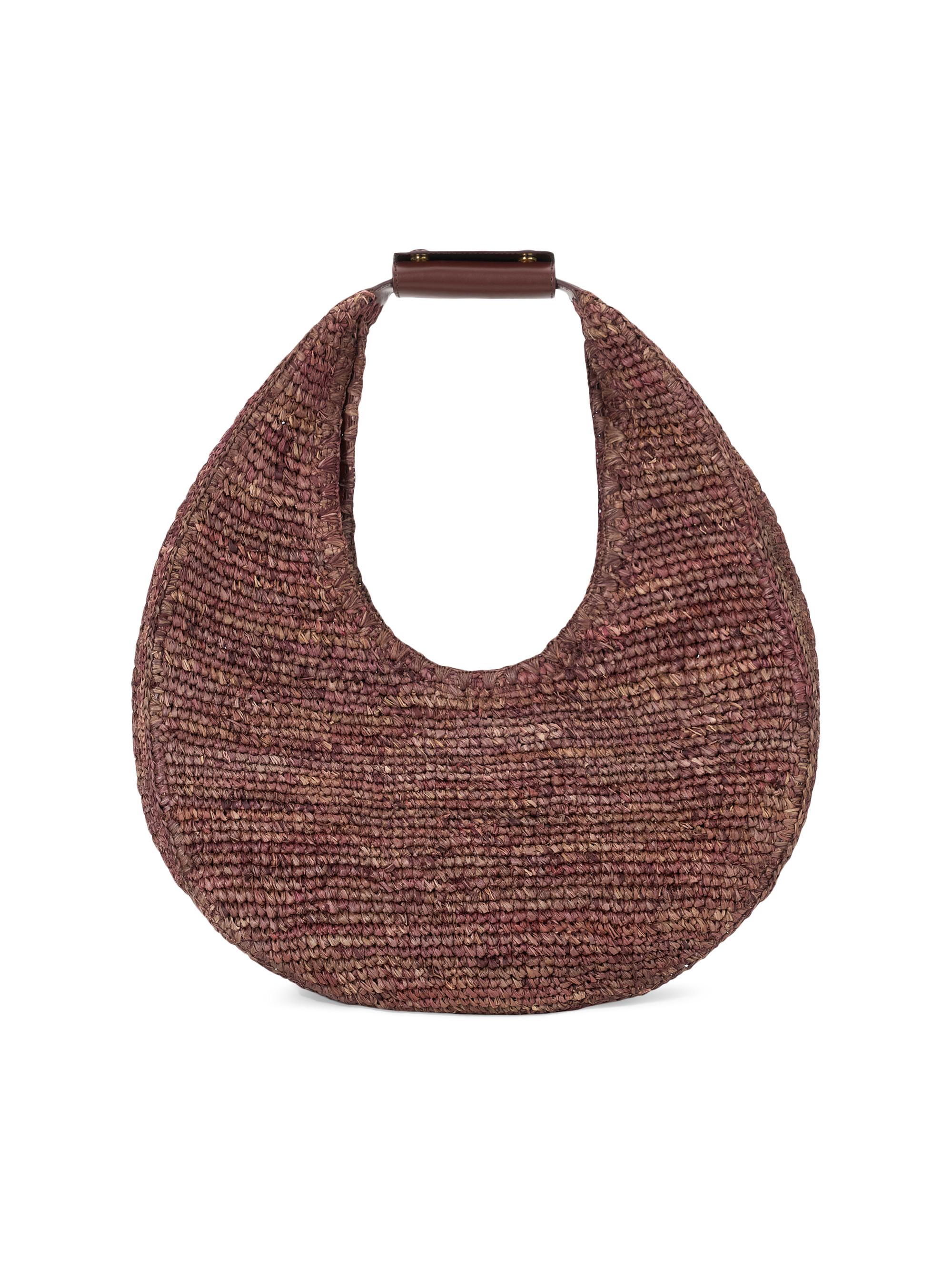 Staud Women's  Moon Raffia Hobo Bag - Mahogany