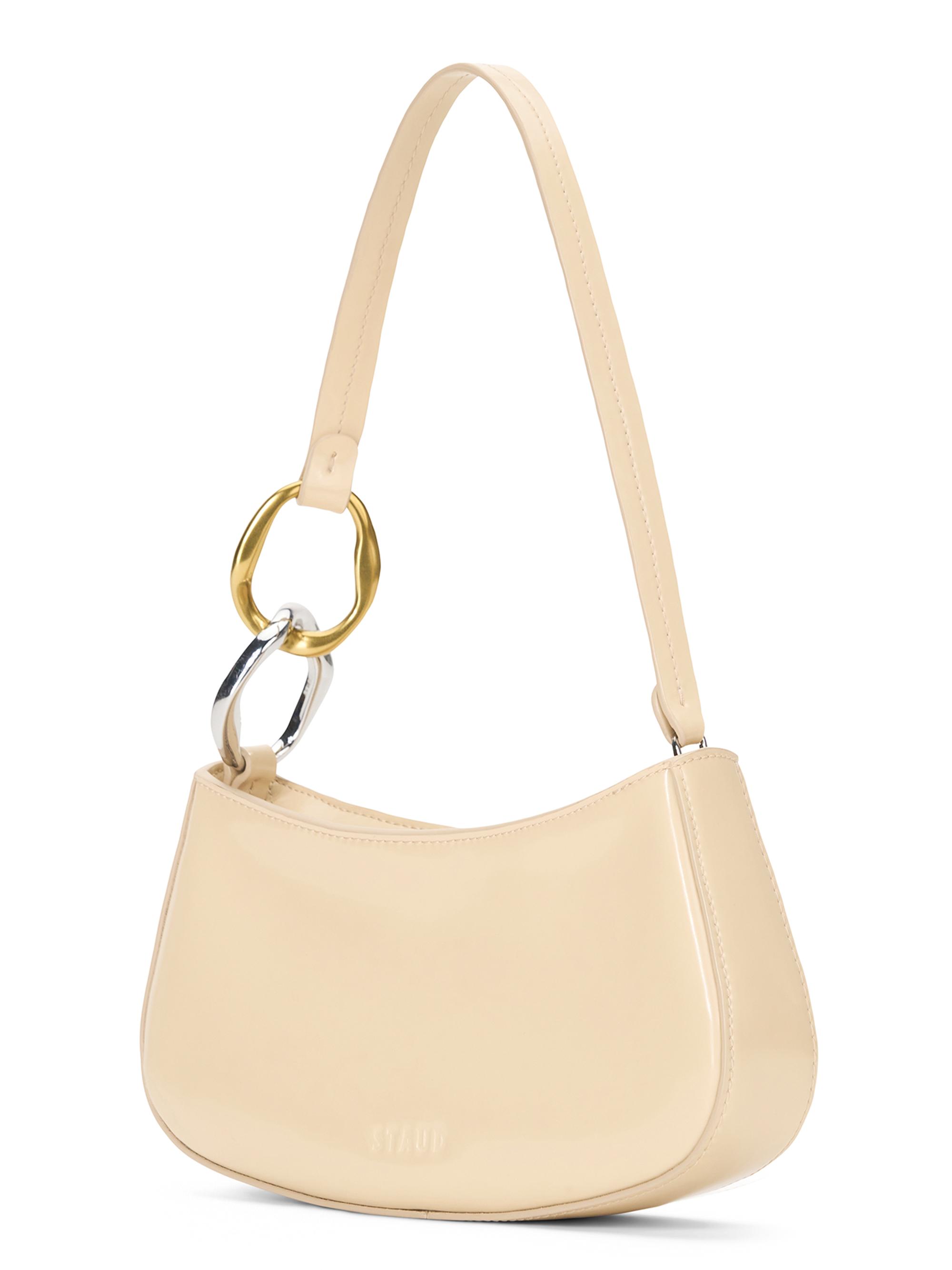 Staud Women's Ollie Chain-Link Leather Shoulder Bag - Oatmeal