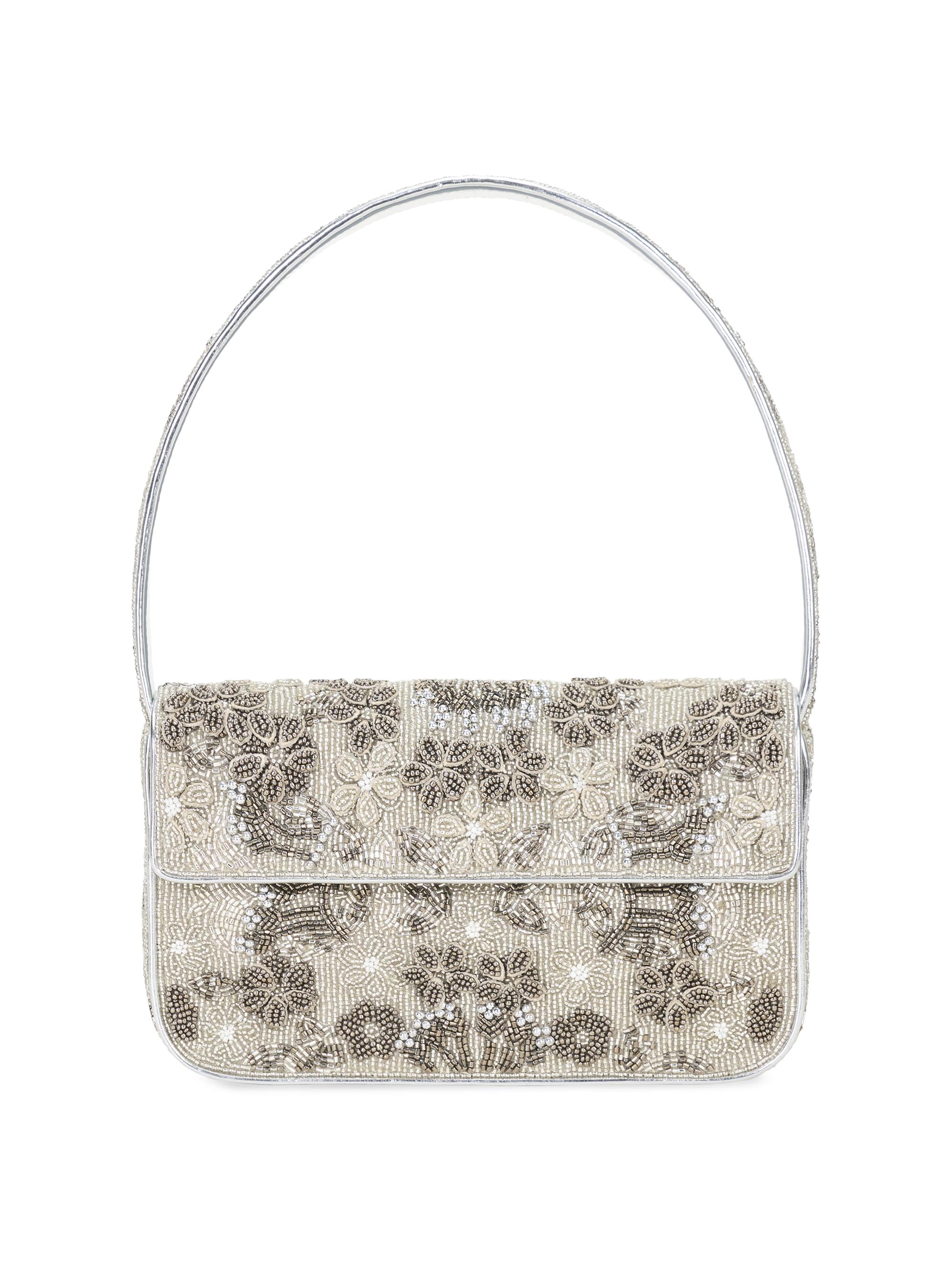 Staud Women's Tommy Beaded Shoulder Bag - Silver Garden Party