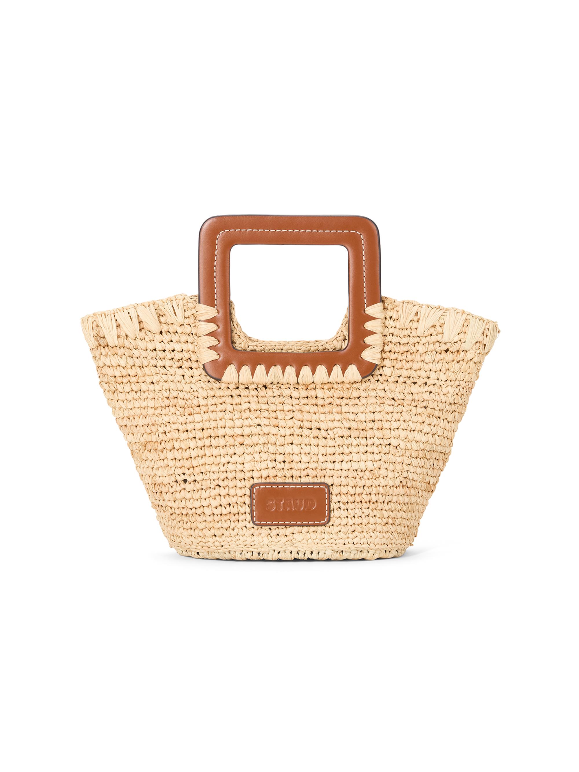 Staud Women's Mini Shirley Raffia Bucket Bag - Natural Tan