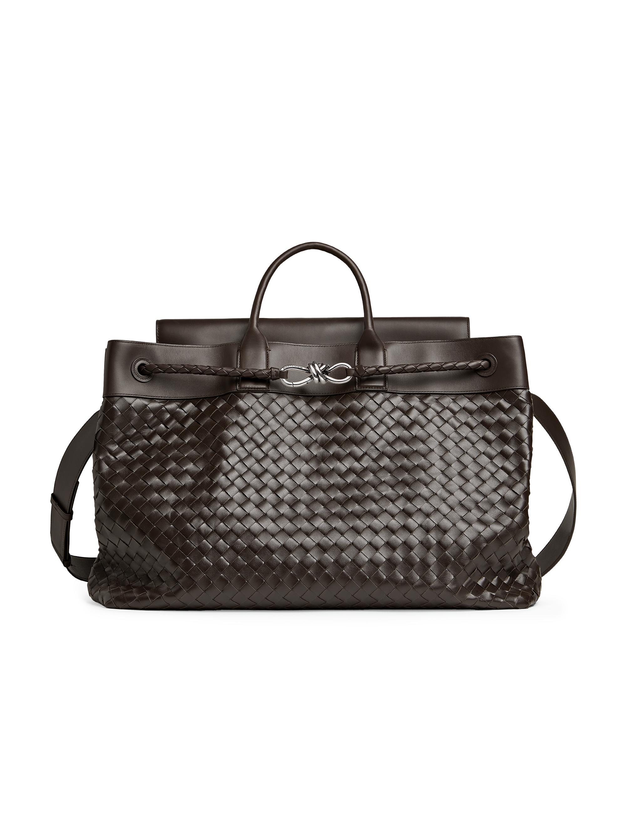 Bottega Veneta Men's Andiamo Voyager Intrecciato Leather Weekender - Fondant Vintage