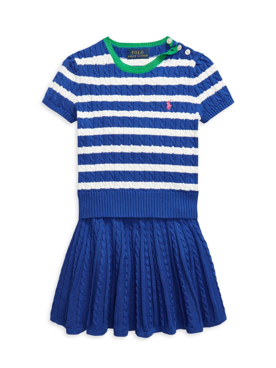 【送料 関税込】POLO RALPH LAUREN Cable-knit minidress Polo Ralph Lauren Cable-knit Mini Dress in Blue | Lyst