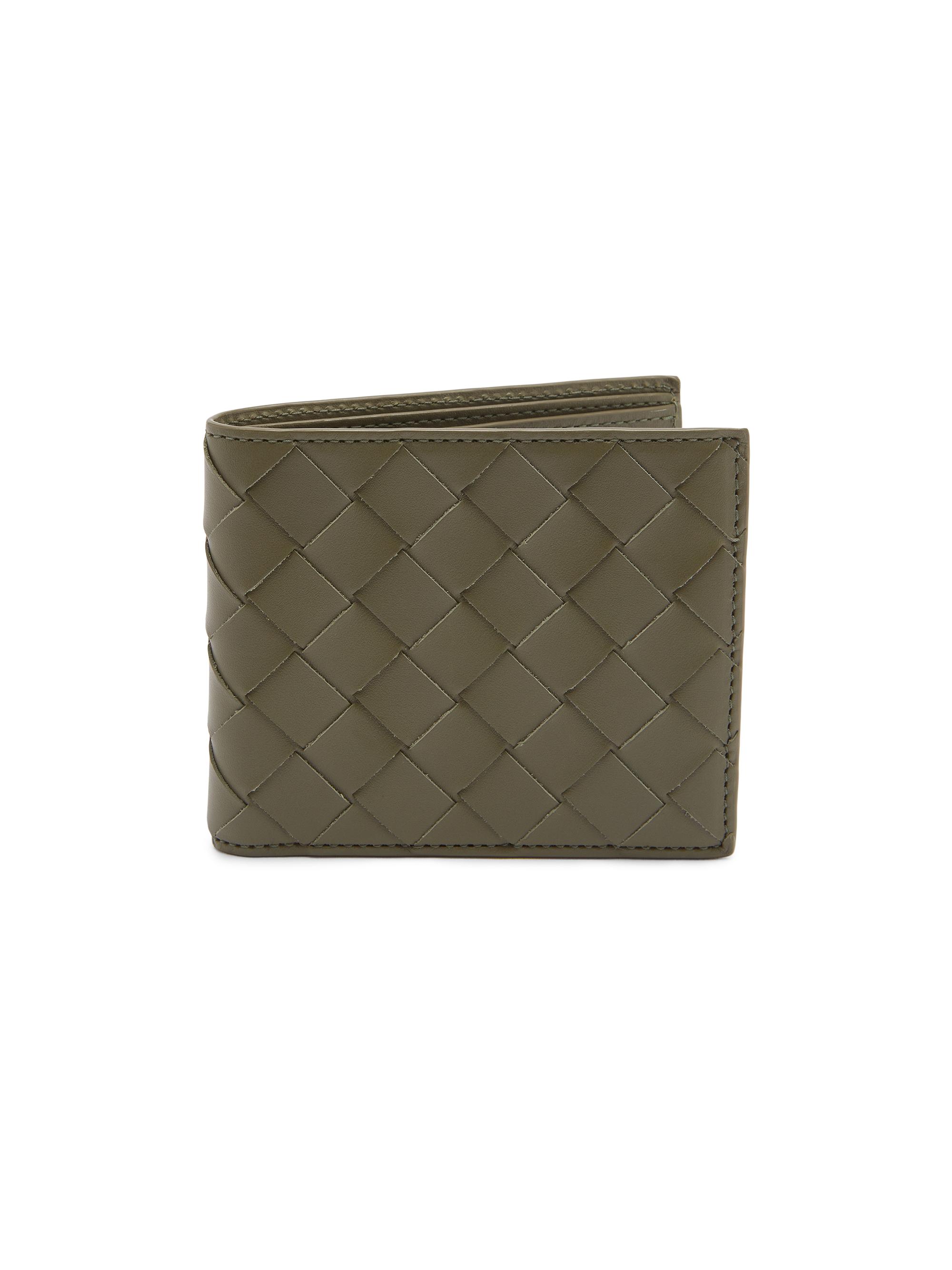 Bottega Veneta Men's Intrecciato Leather Bifold Wallet - Crocodile Silver