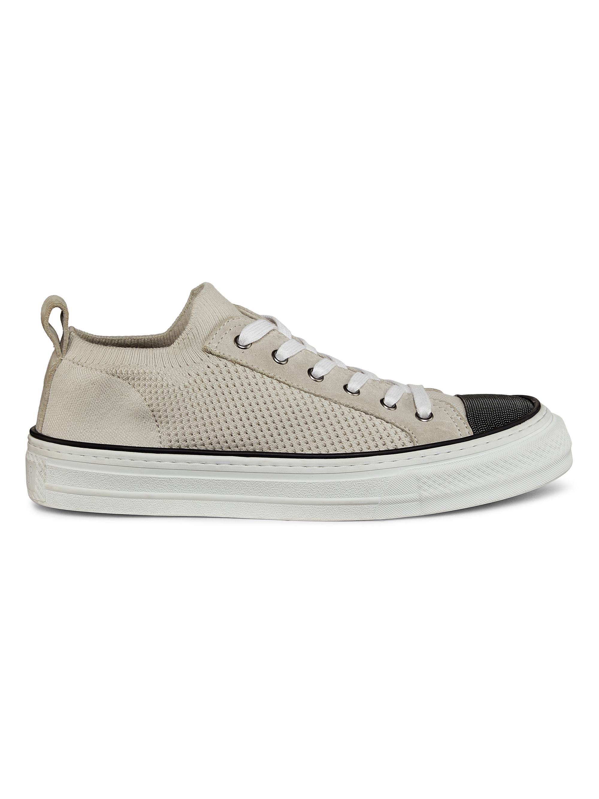 Brunello Cucinelli Women's Cotton Knit Sneakers - Grey