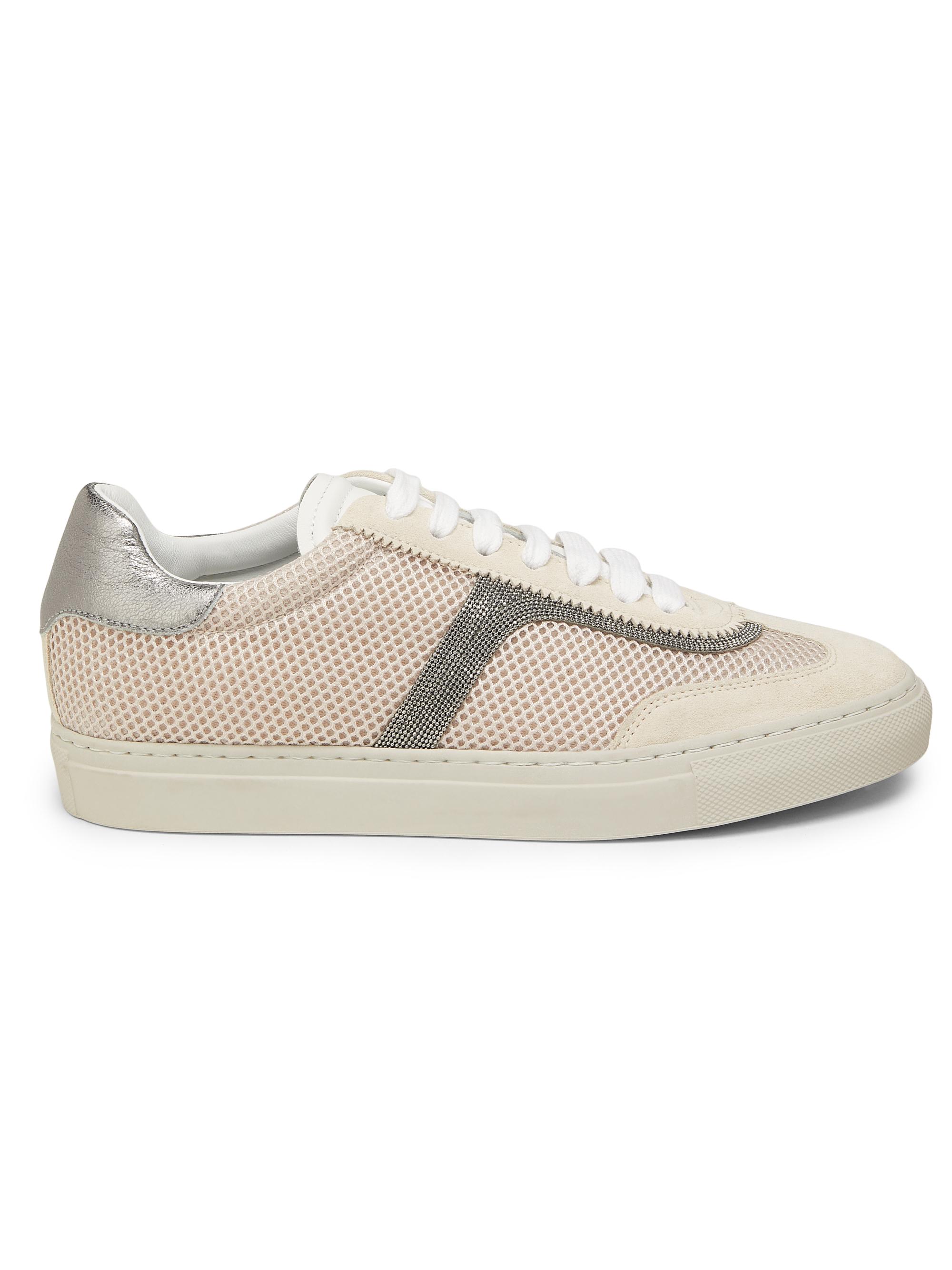 Brunello Cucinelli Women's Monili-Embellished Low-Top Sneakers - Oat